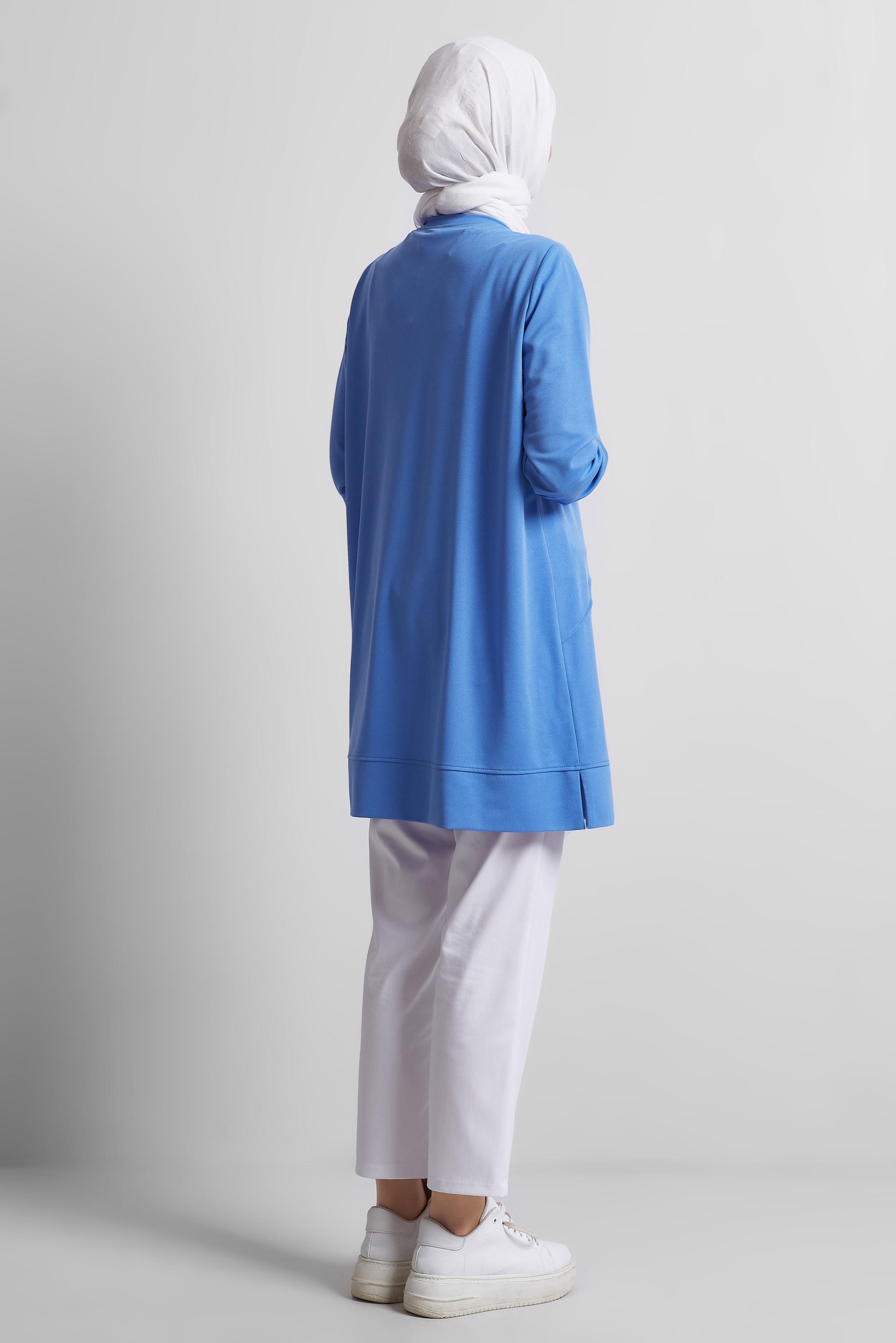 Tesettür giyim MAVİ TAŞLI EŞOFMAN TUNİK 44764