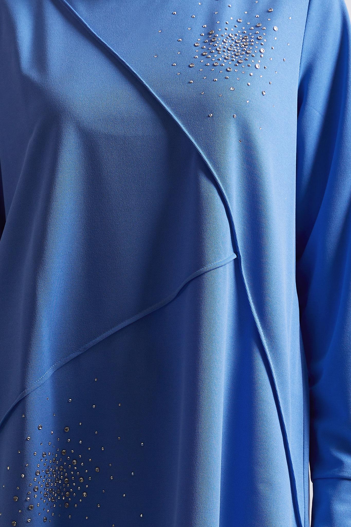 Tesettür giyim MAVİ TAŞLI EŞOFMAN TUNİK 44764