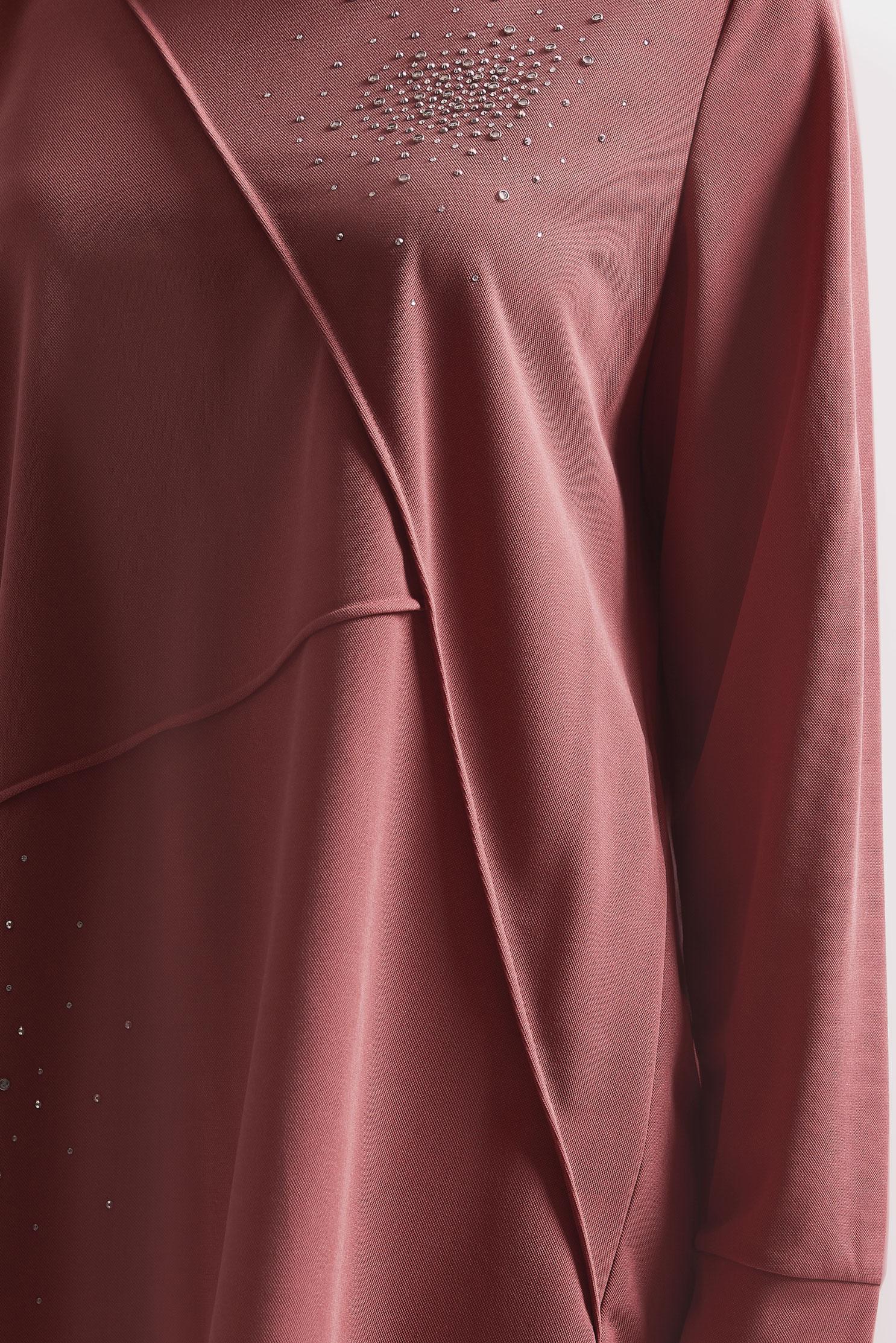 Tesettür giyim PEMBE TAŞLI EŞOFMAN TUNİK 44764