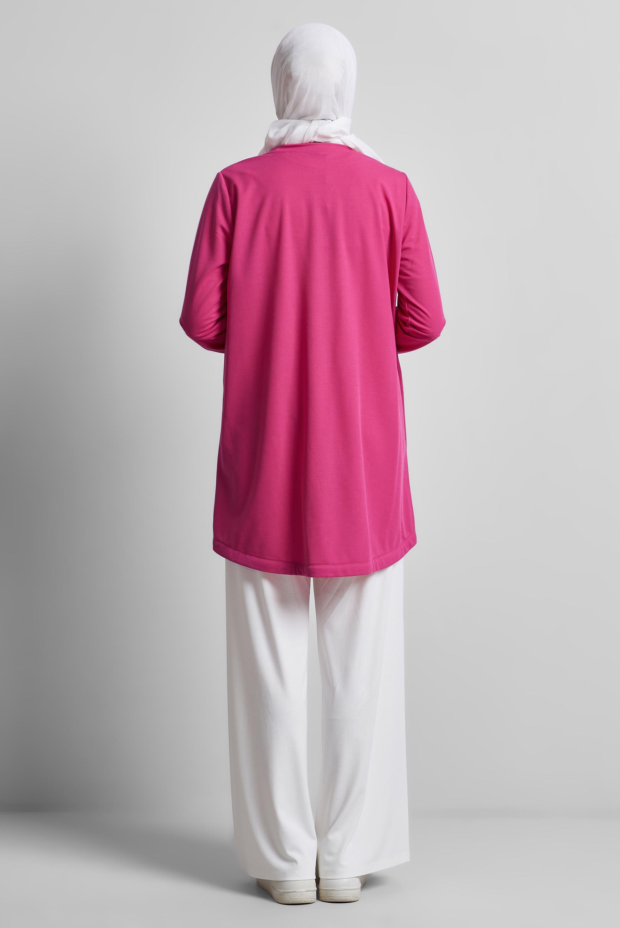 Tesettür giyim FUŞYA BASKILI EŞOFMAN TUNİK 44765