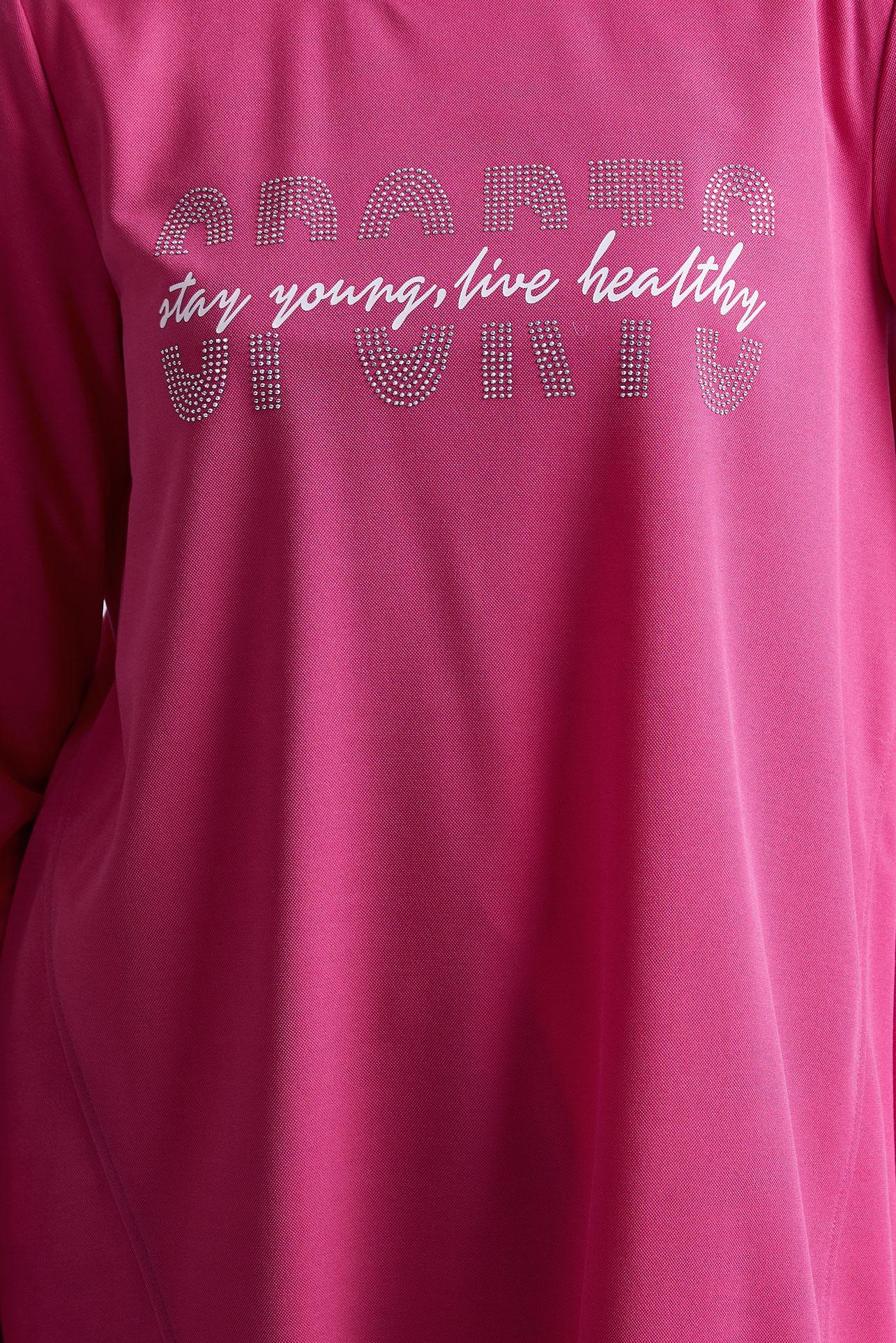 Tesettür giyim FUŞYA BASKILI EŞOFMAN TUNİK 44765