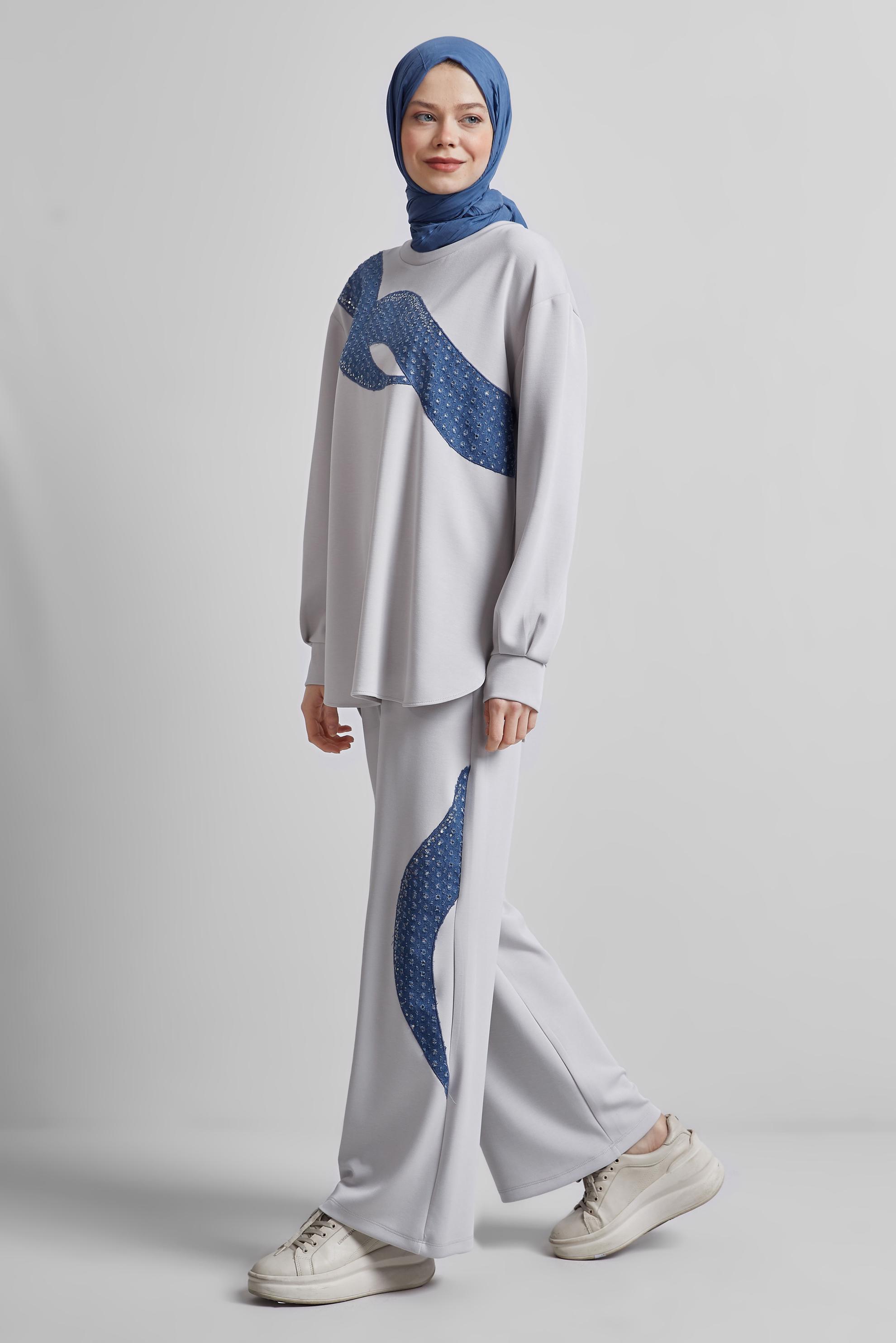 Tesettür giyim BEJ PANTOLONLU EŞOFMAN TAKIM 45336