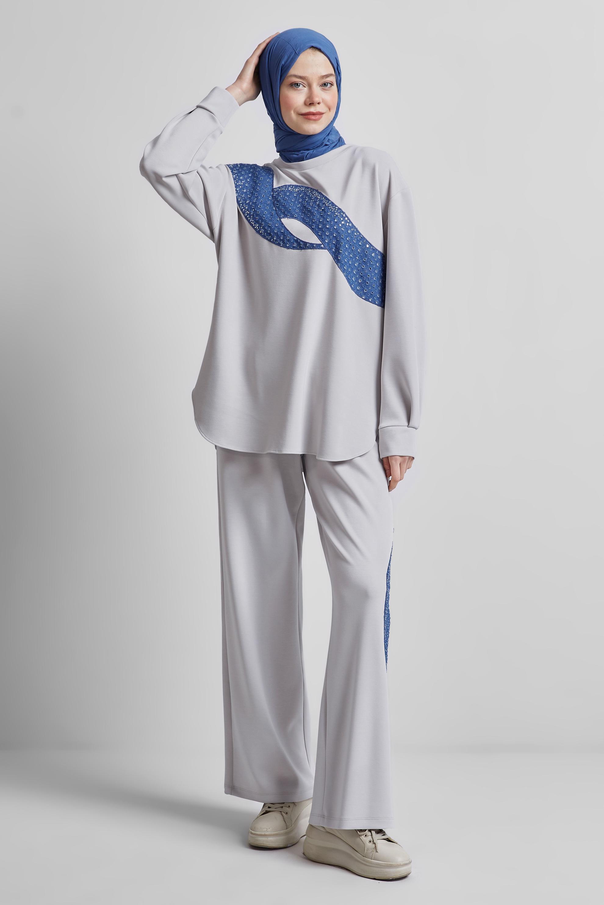 Tesettür giyim BEJ PANTOLONLU EŞOFMAN TAKIM 45336