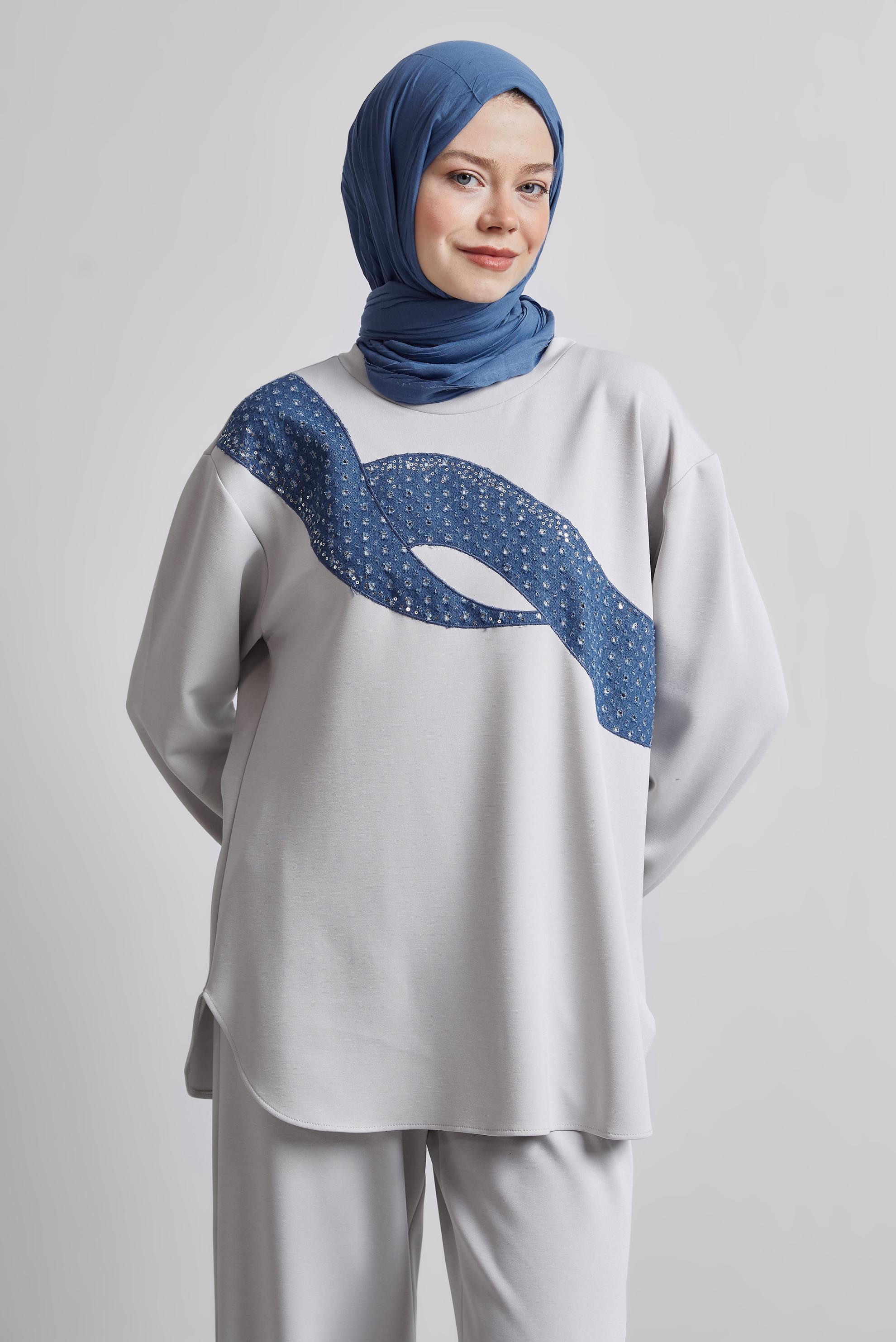 Tesettür giyim BEJ PANTOLONLU EŞOFMAN TAKIM 45336