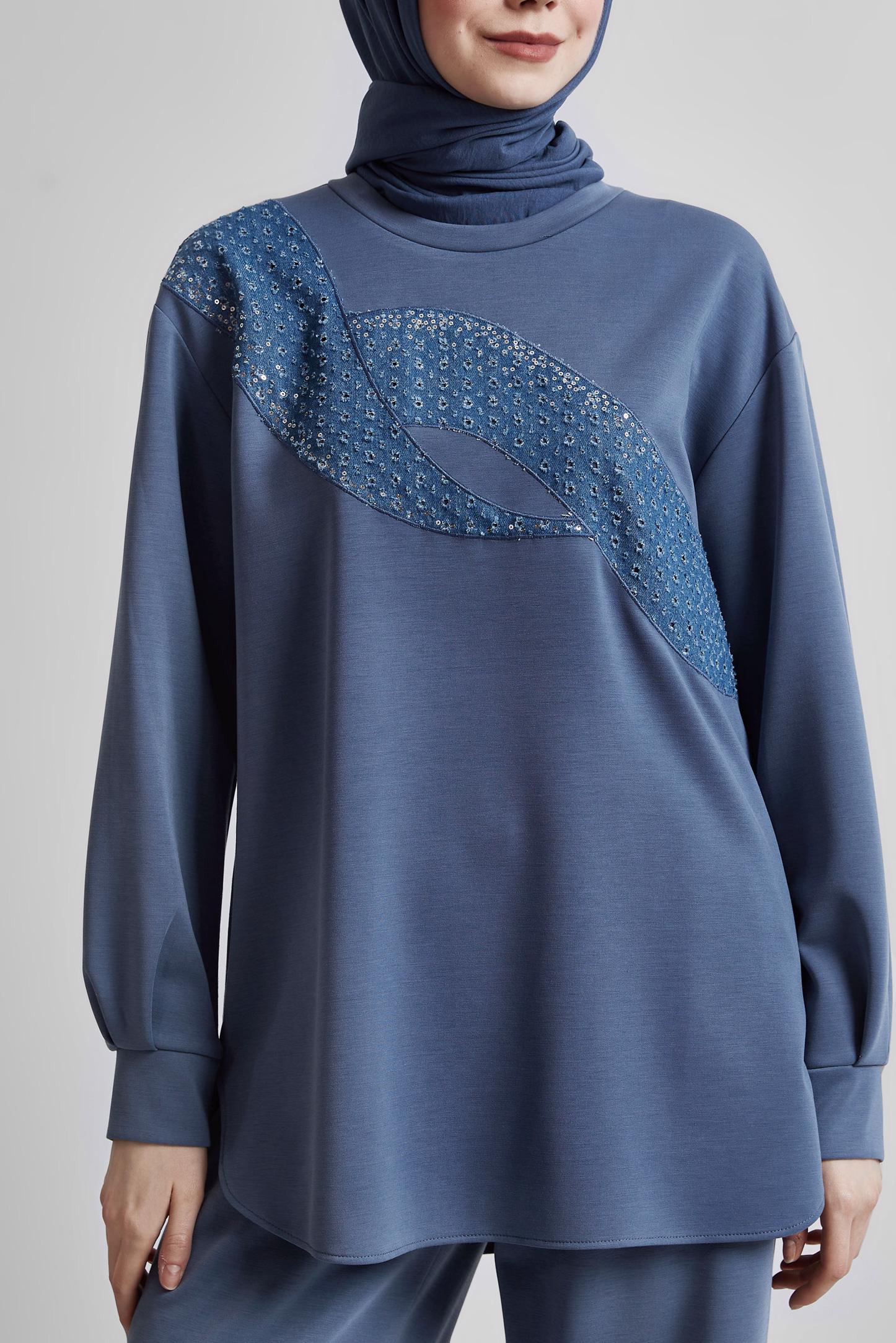 Tesettür giyim LACİVERT PANTOLONLU EŞOFMAN TAKIM 45336