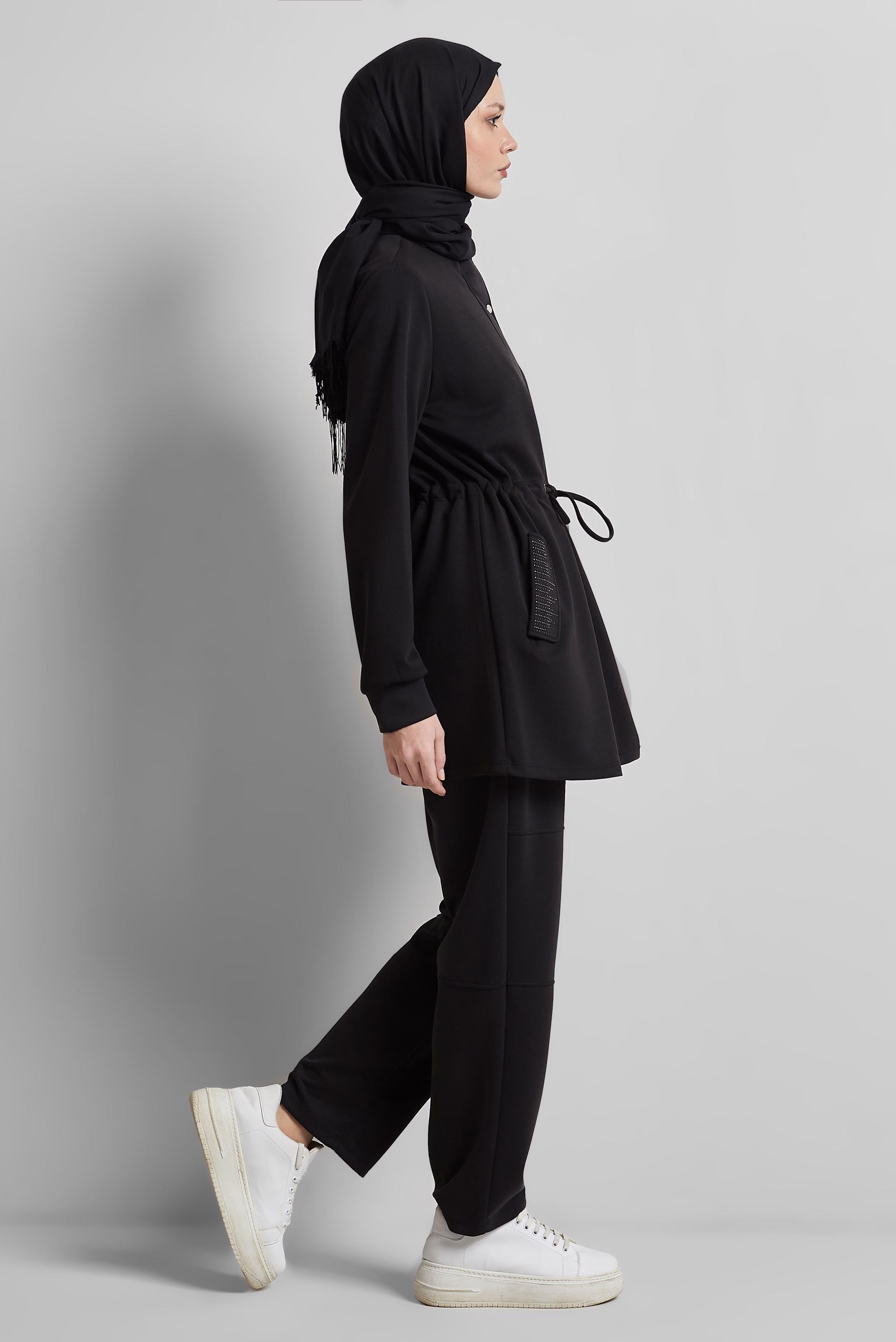 Tesettür giyim SİYAH PANTOLONLU EŞOFMAN TAKIM 45386