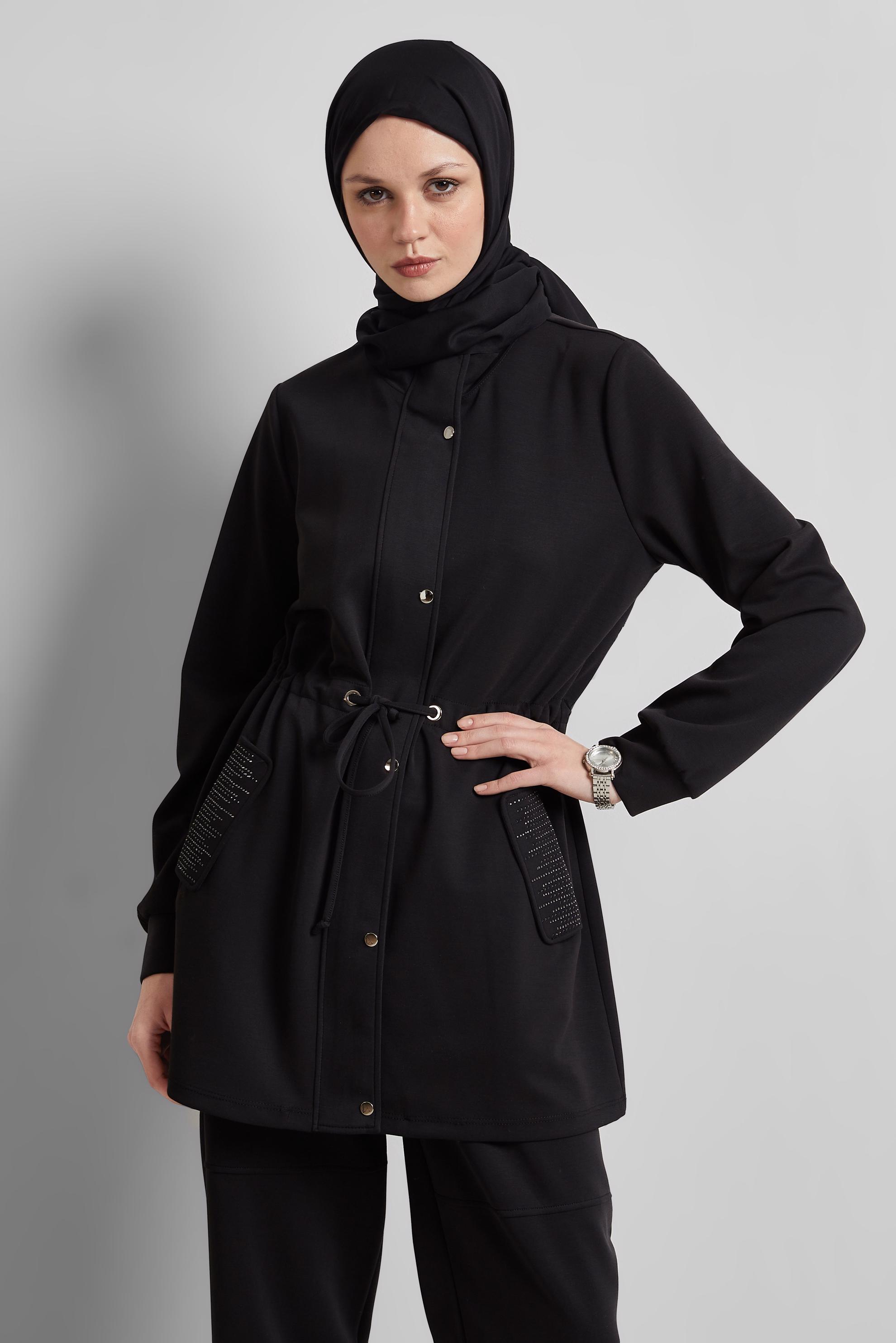 Tesettür giyim SİYAH PANTOLONLU EŞOFMAN TAKIM 45386