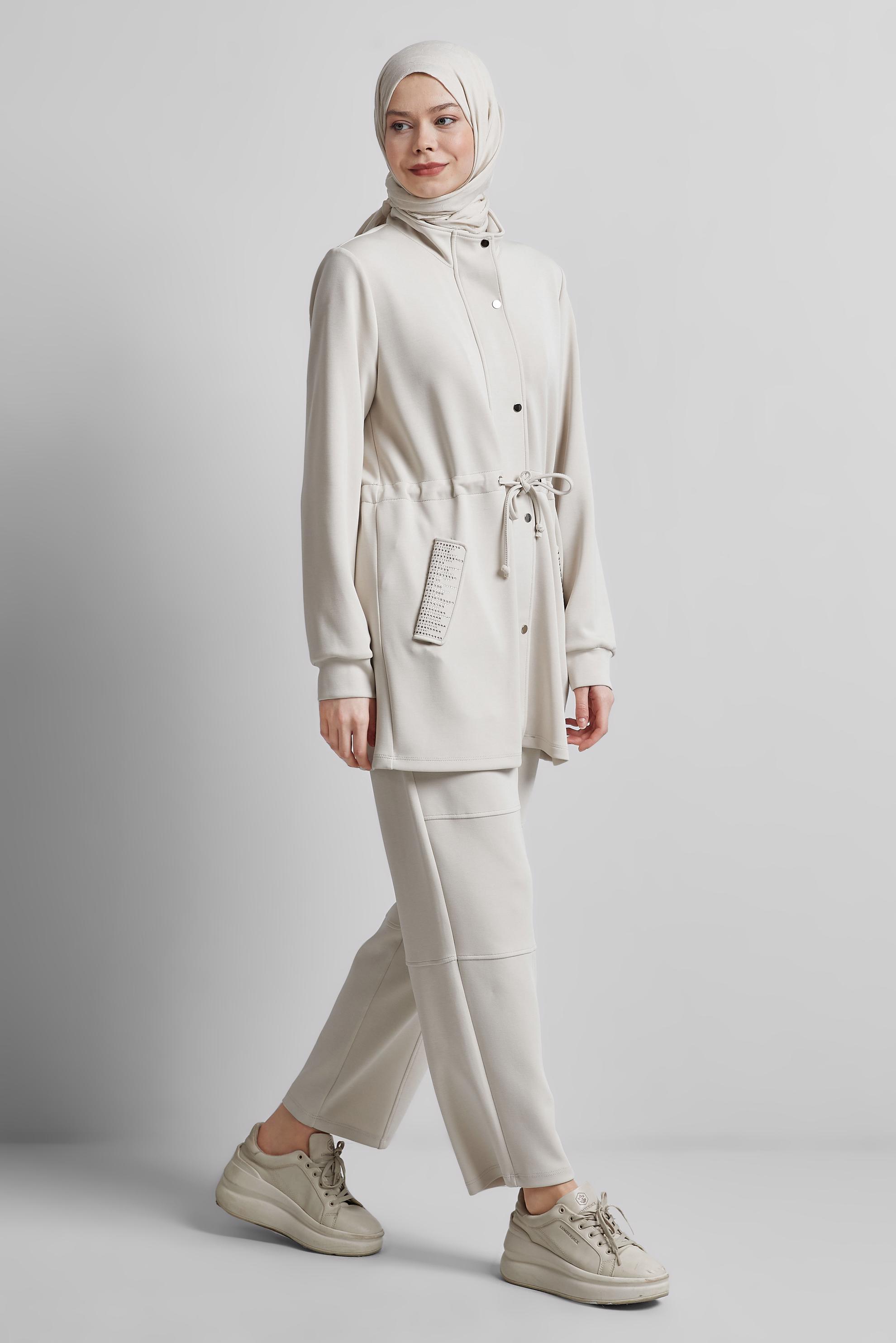 Tesettür giyim BEJ PANTOLONLU EŞOFMAN TAKIM 45386