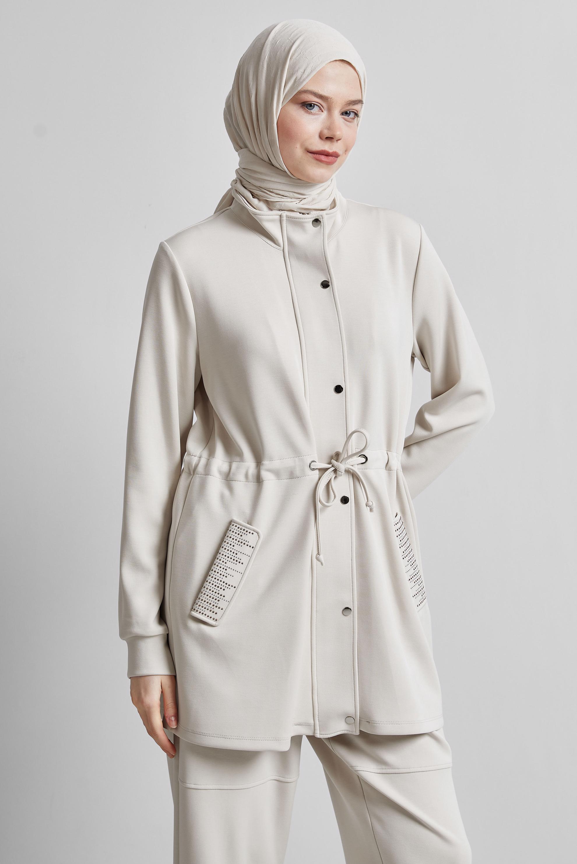 Tesettür giyim BEJ PANTOLONLU EŞOFMAN TAKIM 45386