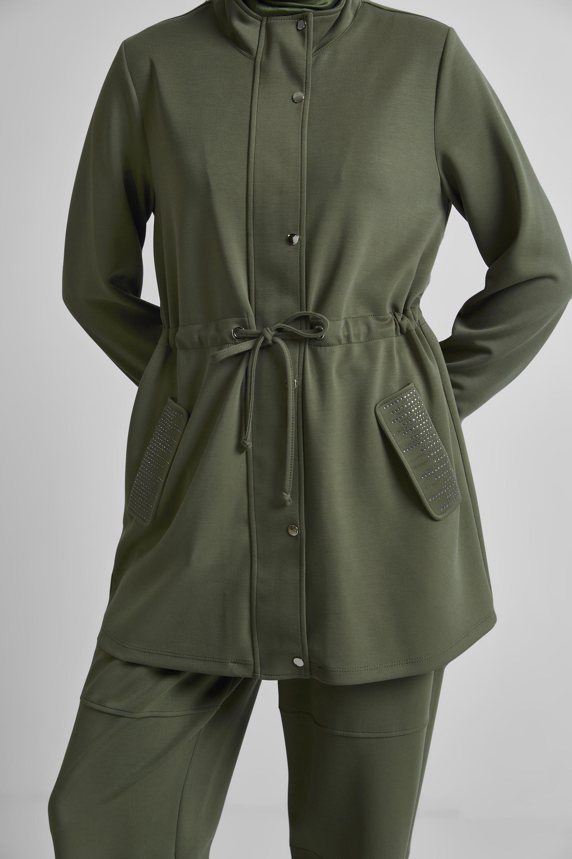 Tesettür giyim HAKİ PANTOLONLU EŞOFMAN TAKIM 45386