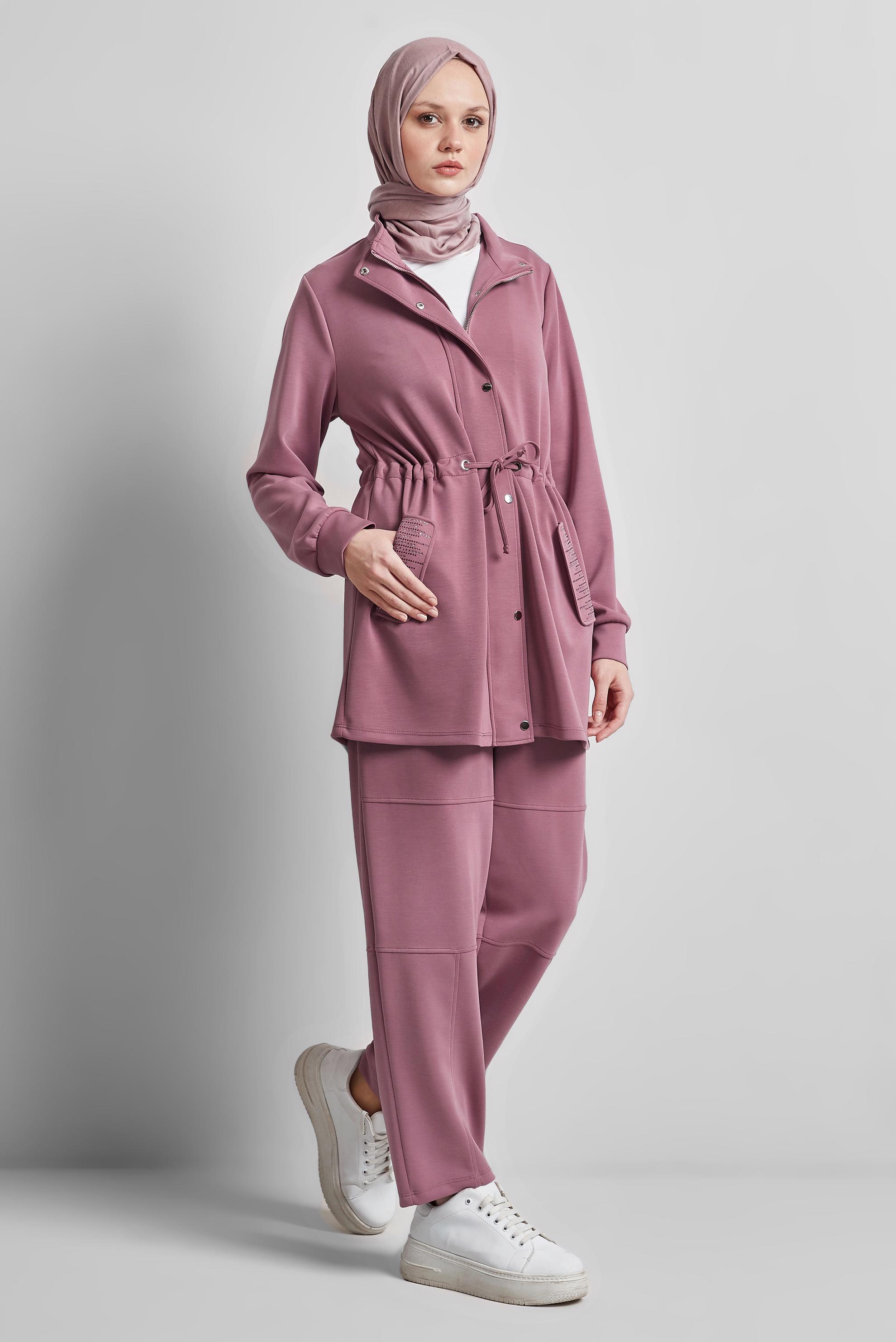 Tesettür giyim PEMBE PANTOLONLU EŞOFMAN TAKIM 45386
