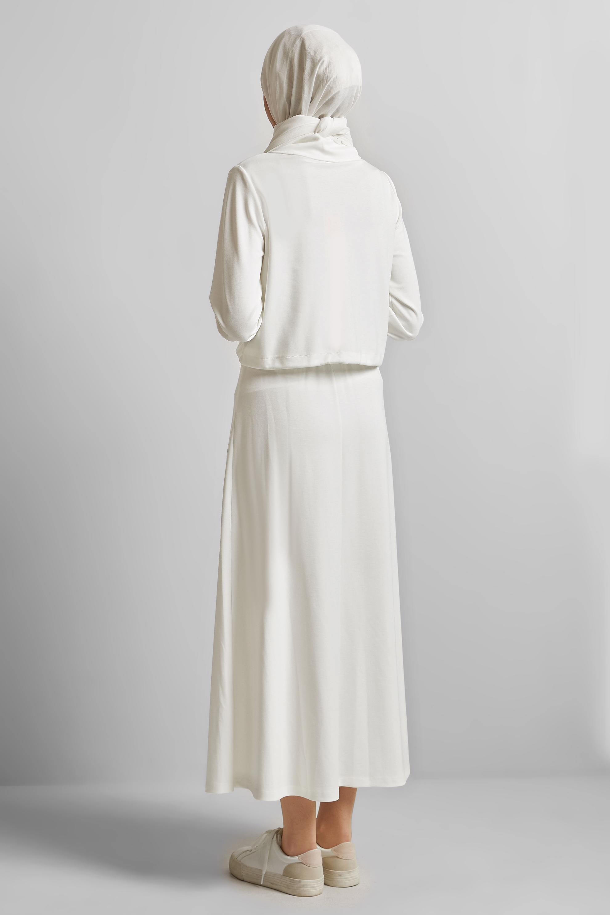 Vêtements hijab BLANC COMBINAISON JUPE AVEC GEMME 45387