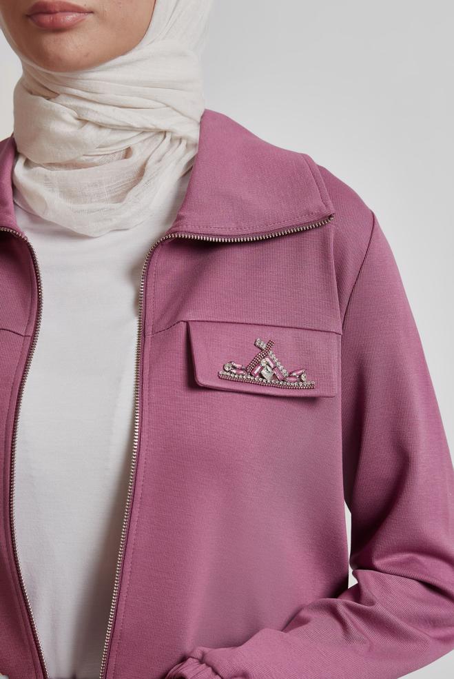 Vêtements hijab ROSE COMBINAISON JUPE AVEC GEMME 45387 - ALVİNA