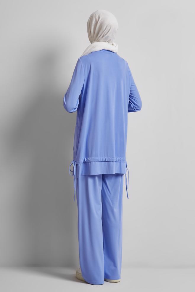 Hijab-Kleidung BLAU TRAININGSANZUG-SET MIT HOSE 45388 - ALVİNA