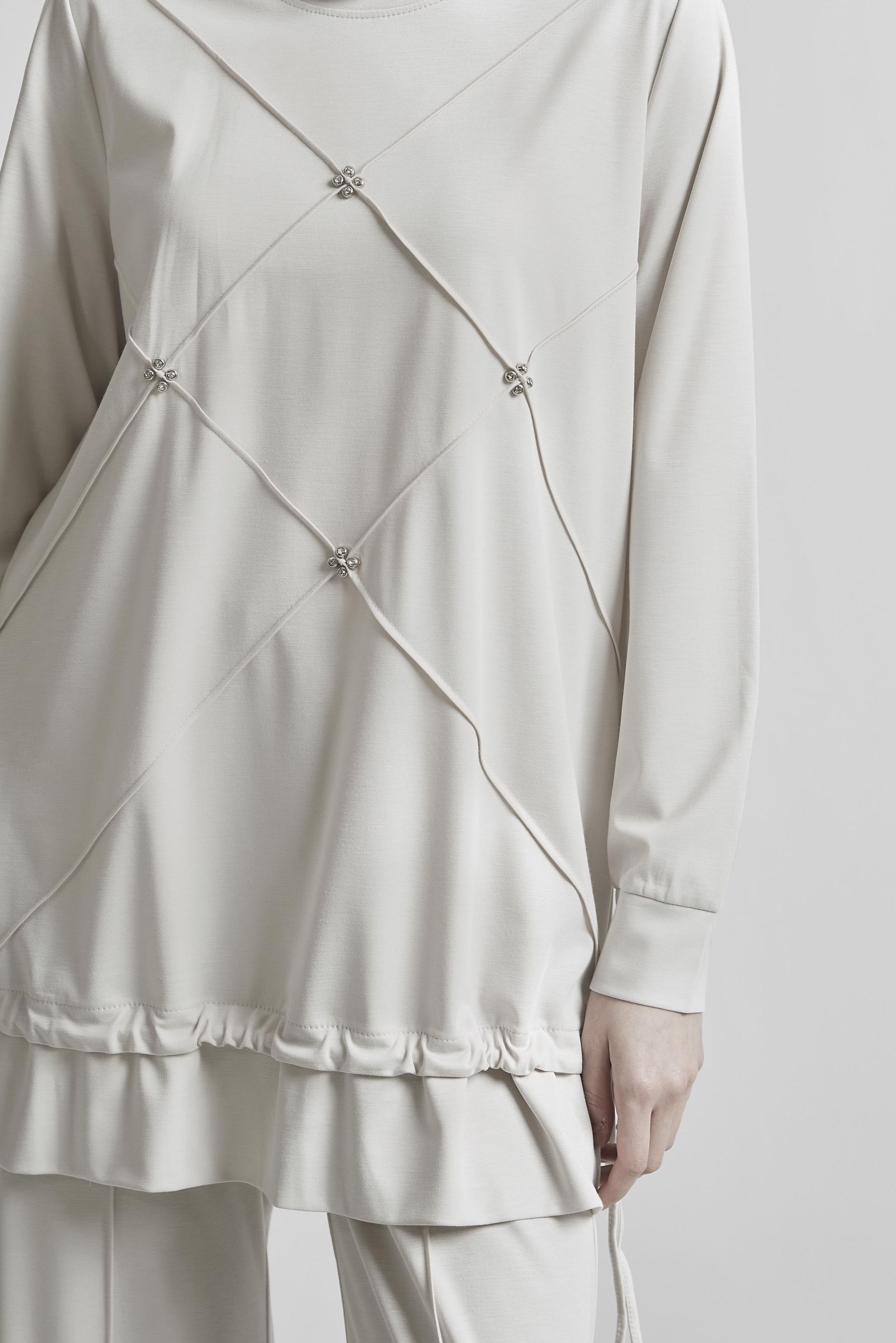 Tesettür giyim BEJ PANTOLONLU EŞOFMAN TAKIM 45388