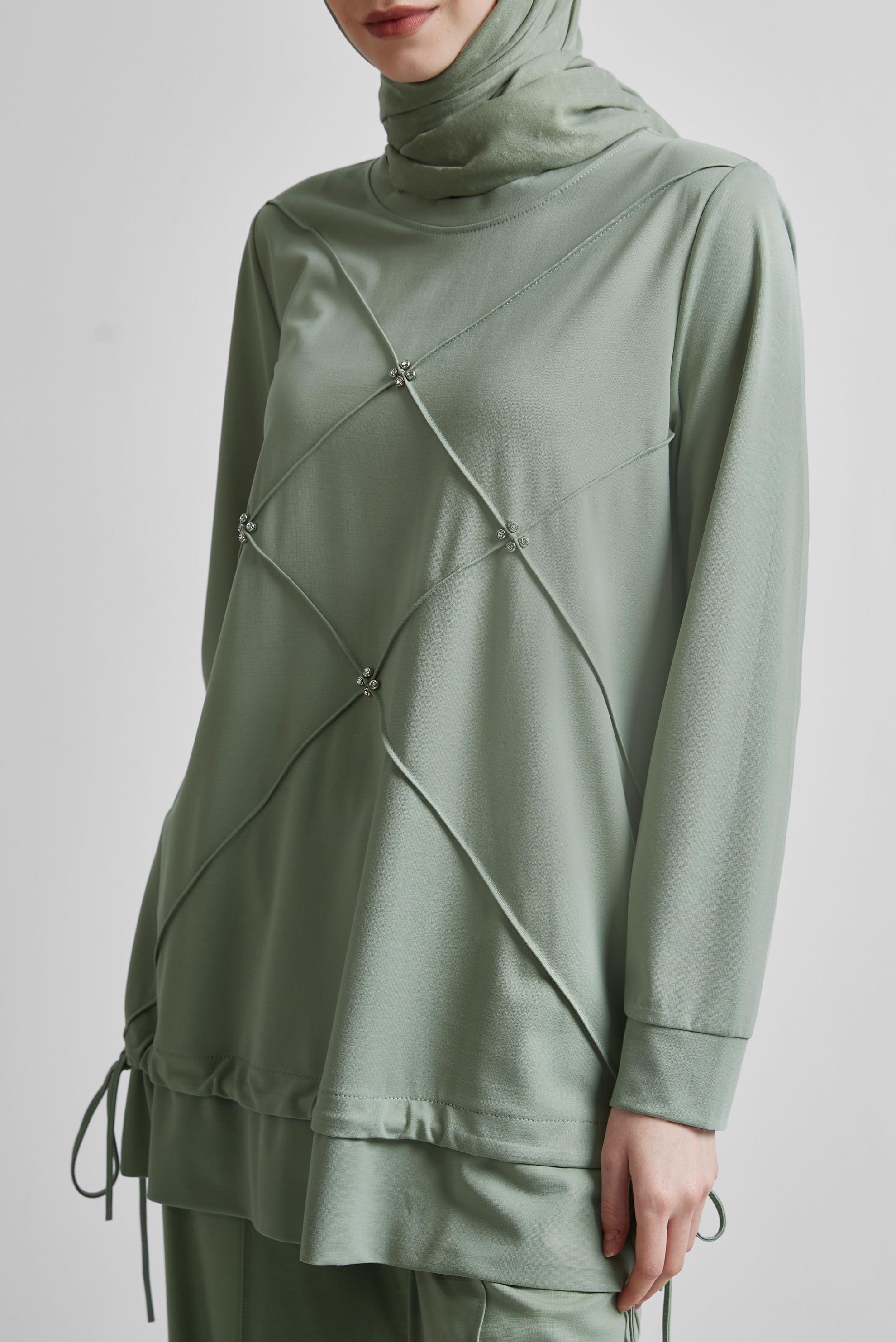 Tesettür giyim YEŞİL PANTOLONLU EŞOFMAN TAKIM 45388