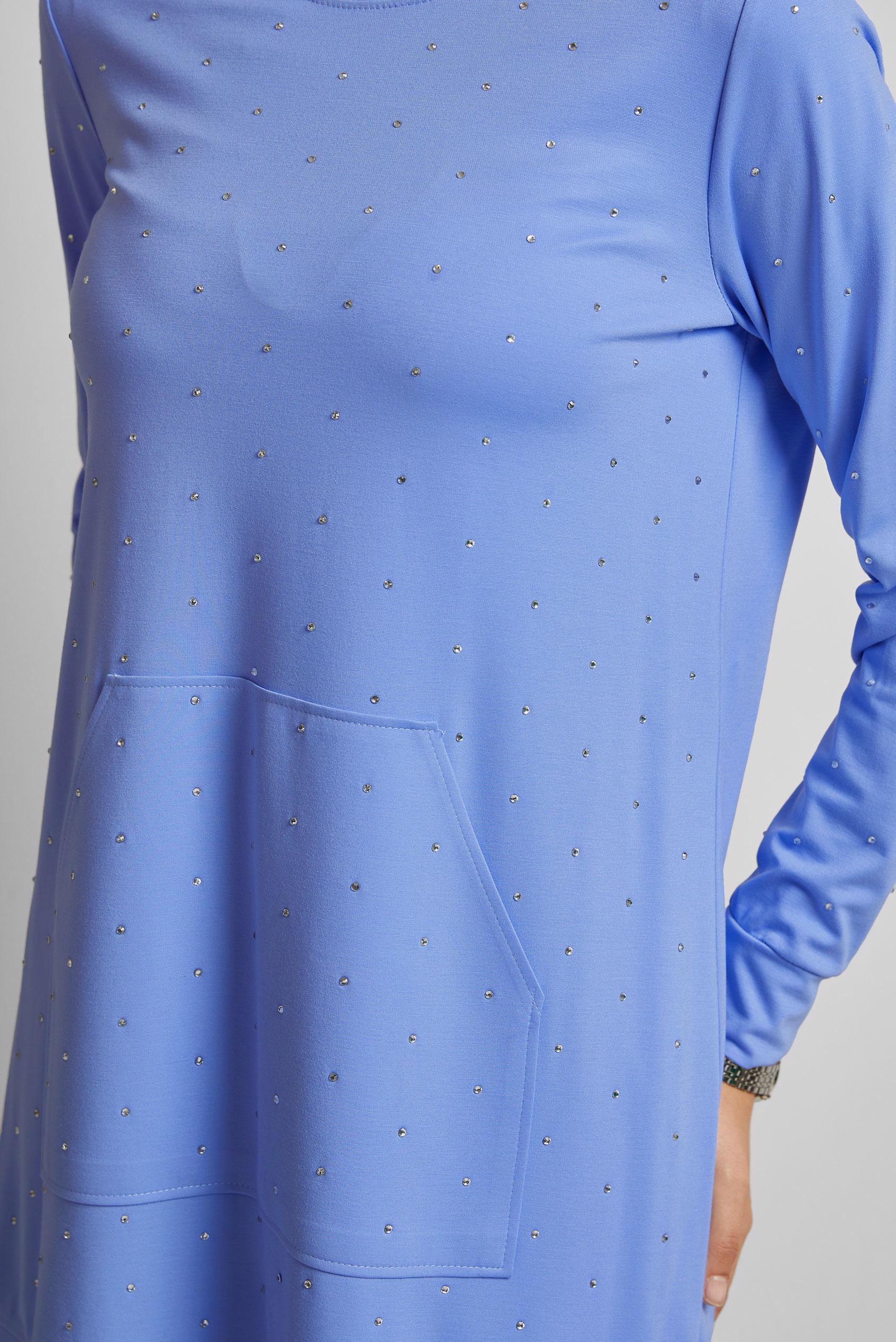 Tesettür giyim MAVİ TAŞLI EŞOFMAN TUNİK 45390