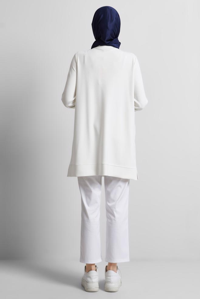 Hijab clothing WHITE TRACKSUIT TUNIC 45391 - ALVİNA