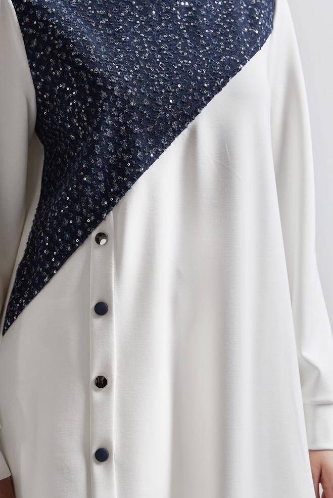 Hijab clothing WHITE TRACKSUIT TUNIC 45391 - ALVİNA