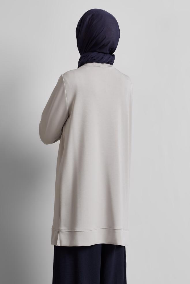 Hijab clothing BEIGE TRACKSUIT TUNIC 45391 - ALVİNA
