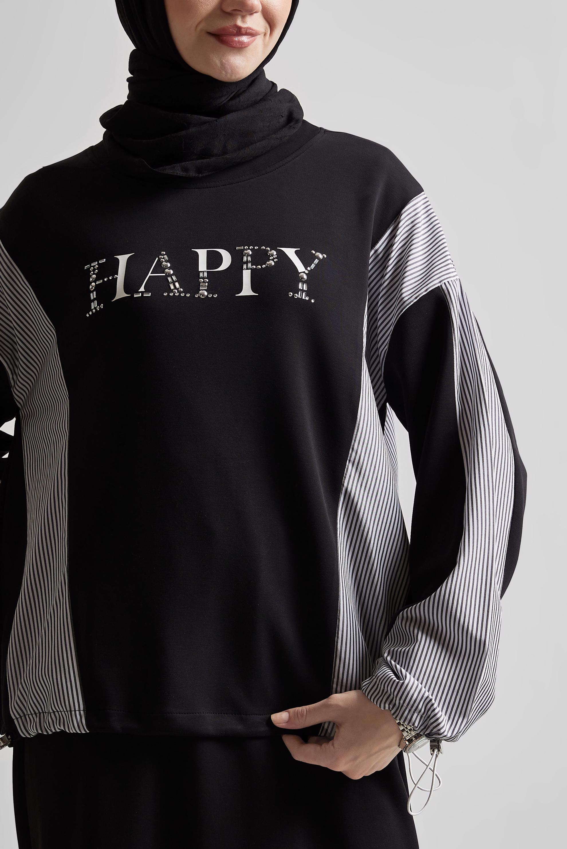 Vêtements hijab NOIR ENSEMBLE SURVÊTEMENT AVEC JUPE 45439