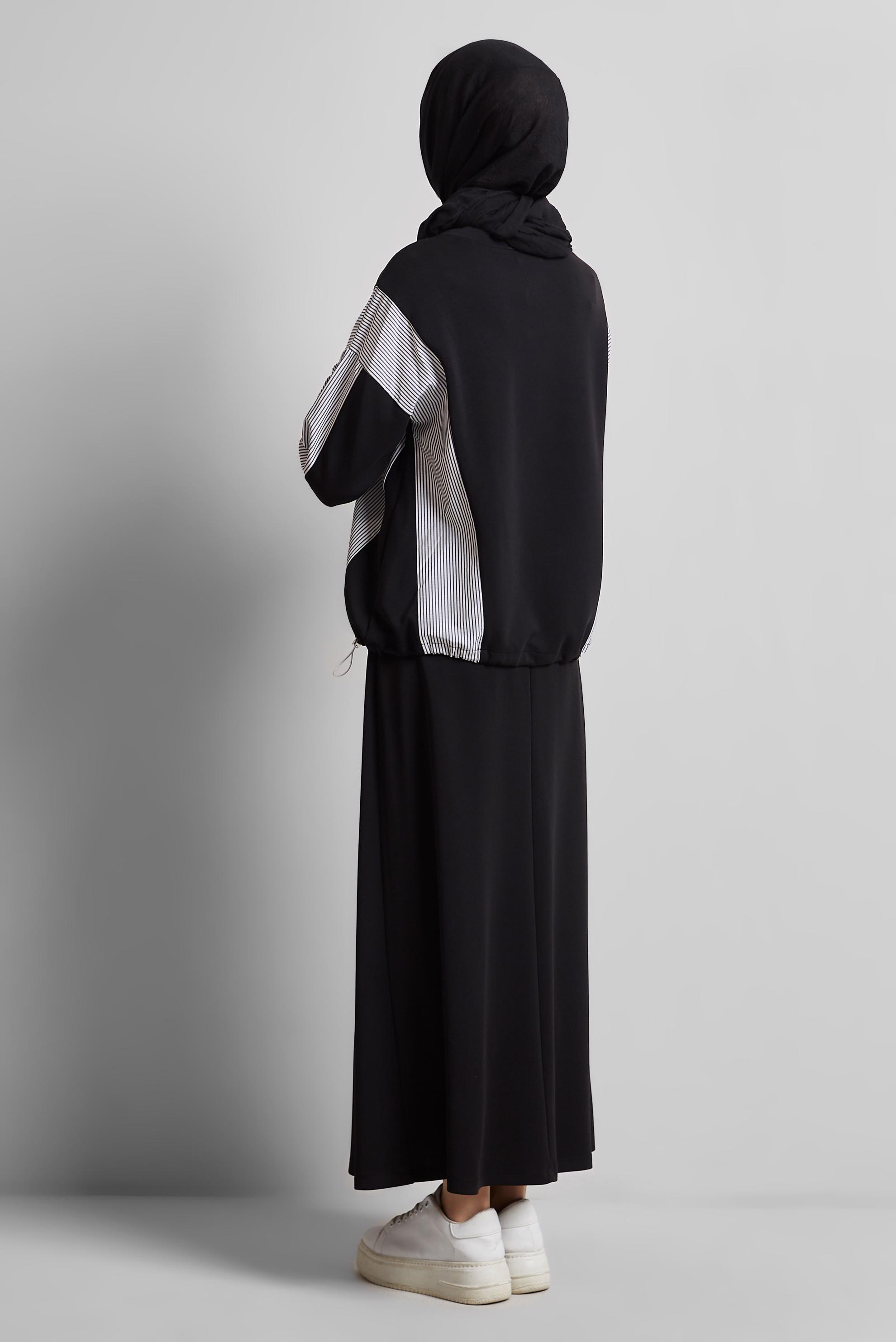 Vêtements hijab NOIR ENSEMBLE SURVÊTEMENT AVEC JUPE 45439