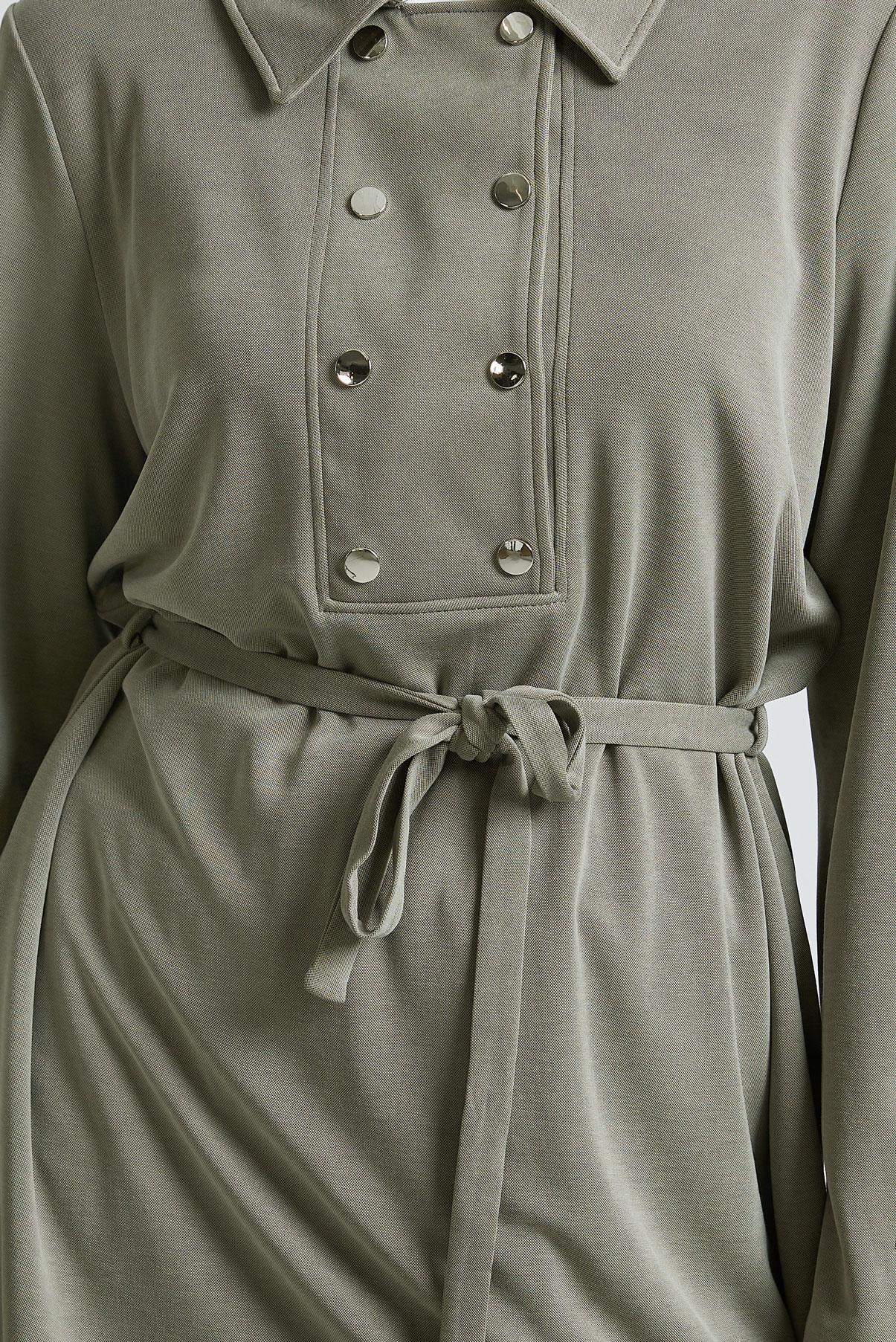 Tesettür giyim HAKİ KUŞAKLI PANTOLONLU EŞOFMAN TAKIM 45440