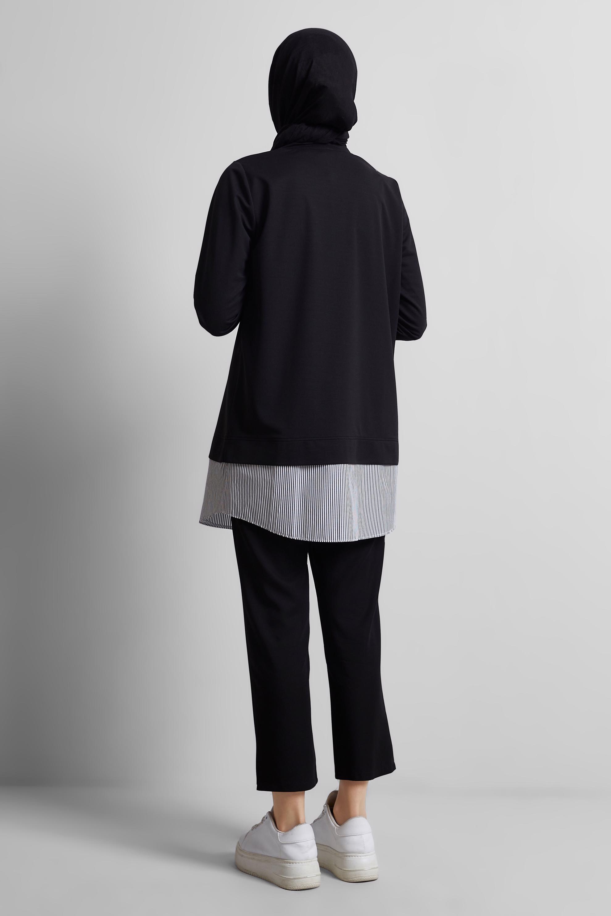 Tesettür giyim SİYAH TAŞLI EŞOFMAN TUNİK 45442