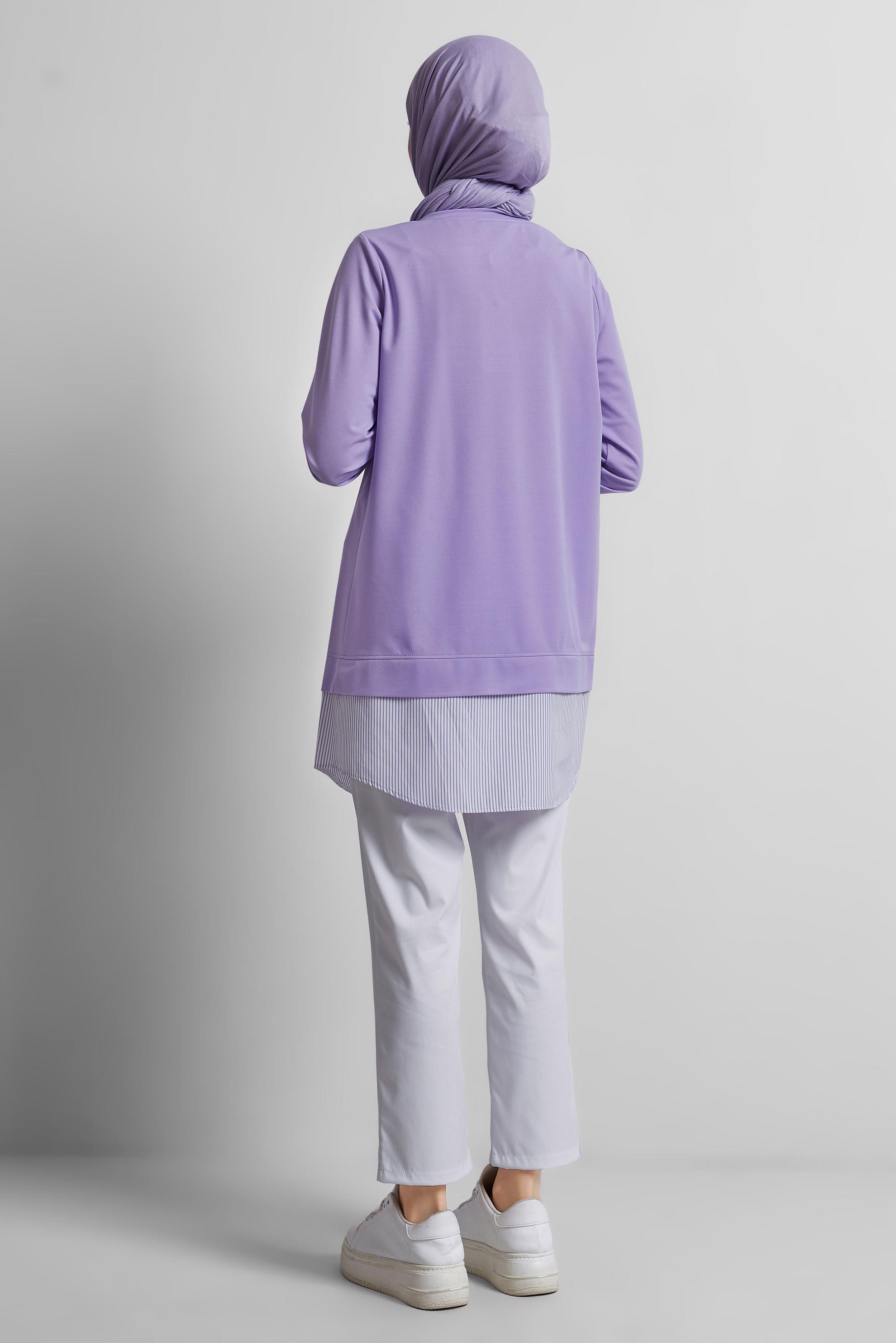 Tesettür giyim MOR TAŞLI EŞOFMAN TUNİK 45442