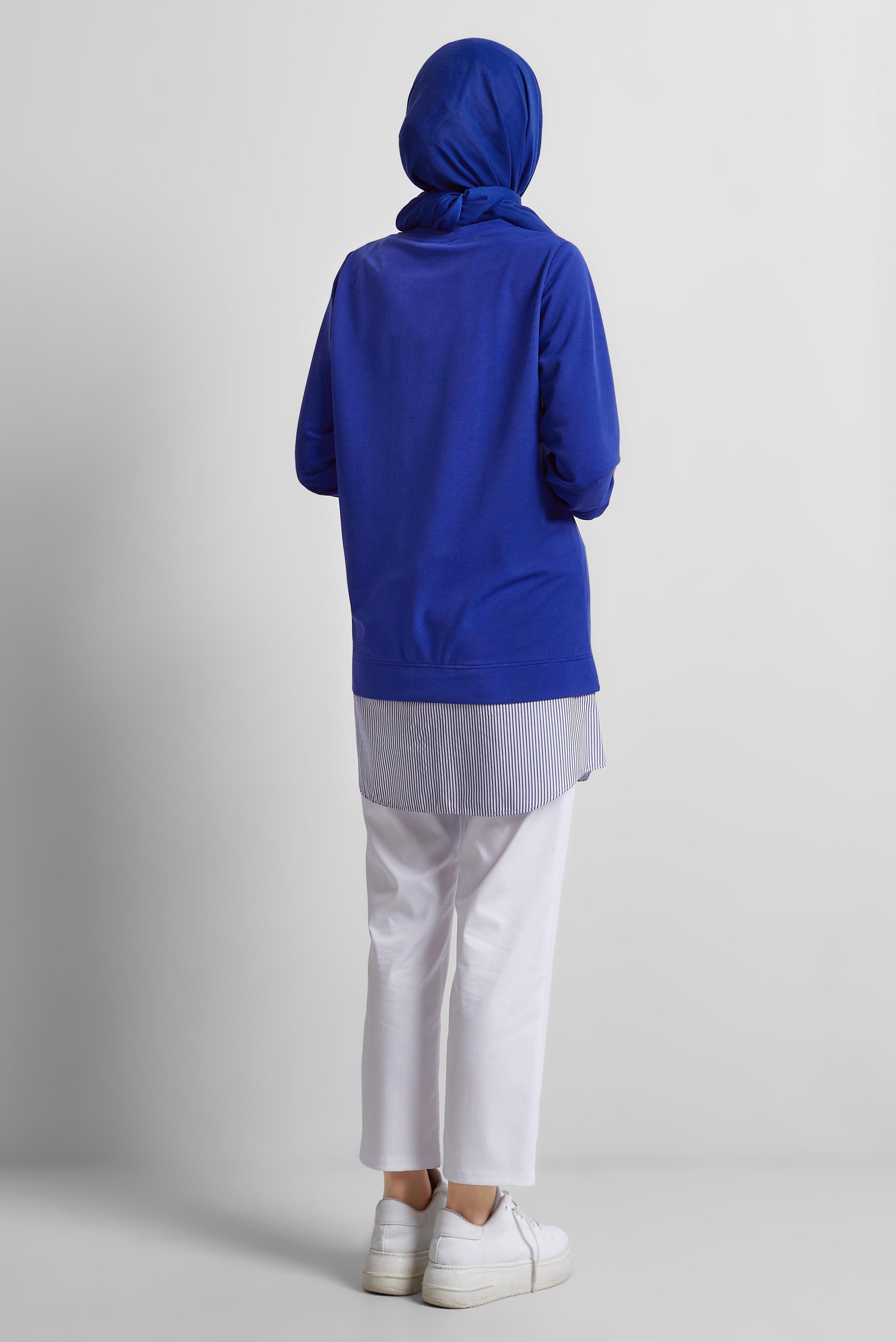 Tesettür giyim LACİVERT TAŞLI EŞOFMAN TUNİK 45442