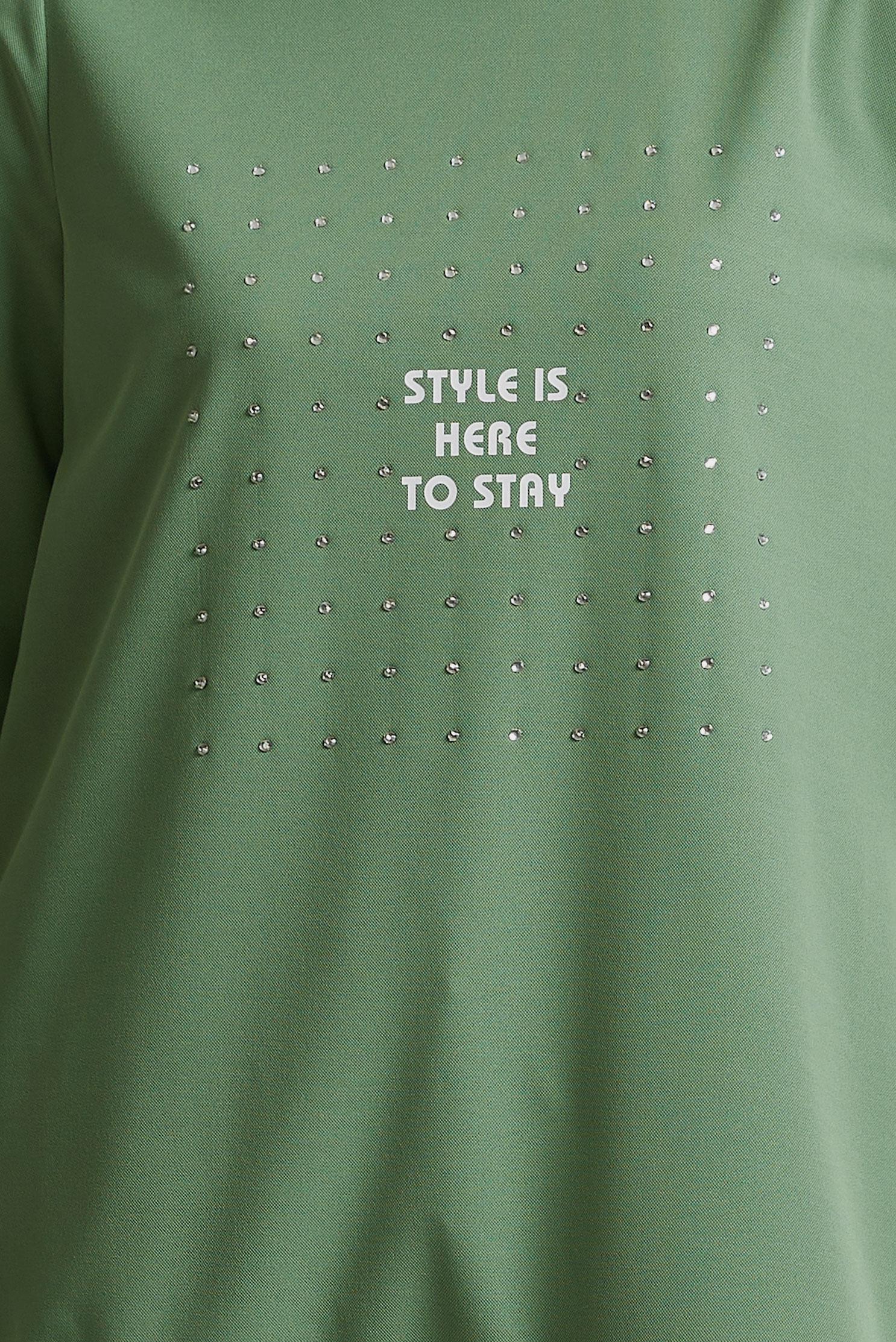 Tesettür giyim YEŞİL TAŞLI EŞOFMAN TUNİK 45442