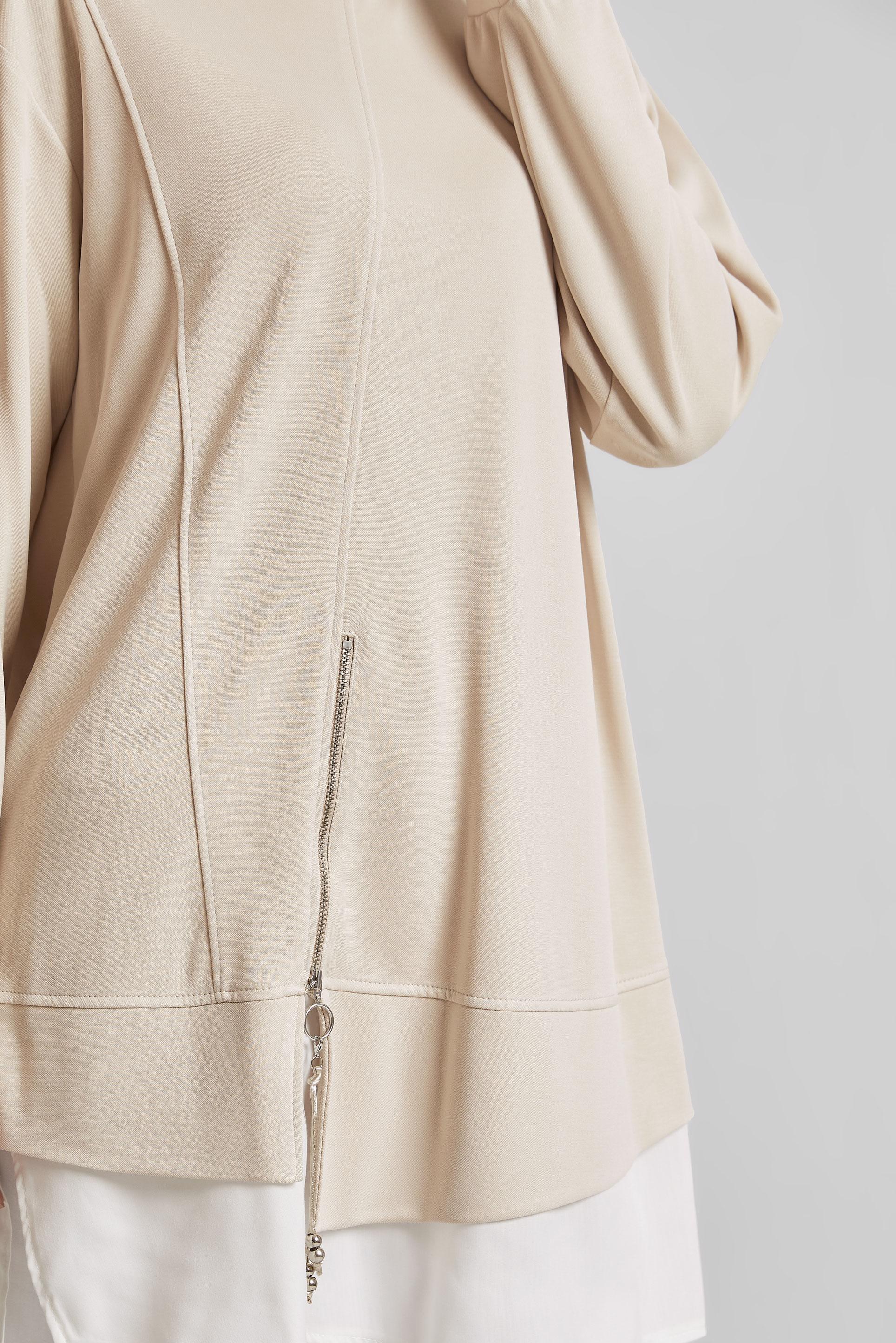 Tesettür giyim BEJ BİSİKLET YAKA EŞOFMAN TUNİK 45461