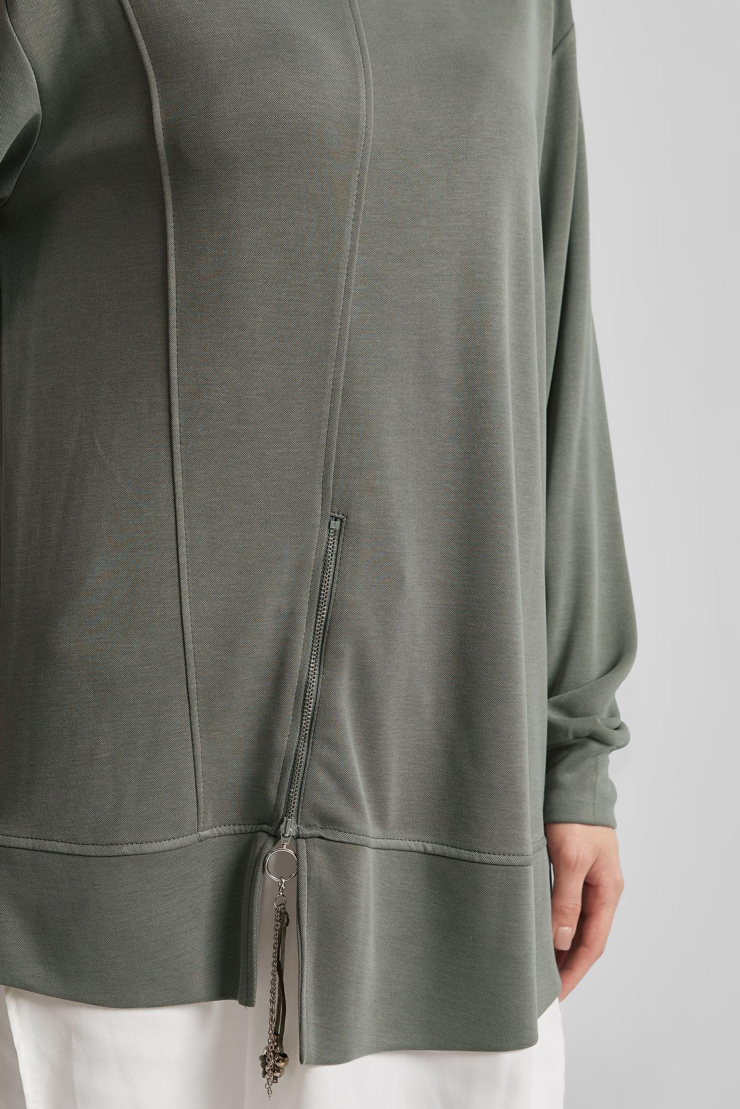 Tesettür giyim HAKİ BİSİKLET YAKA EŞOFMAN TUNİK 45461