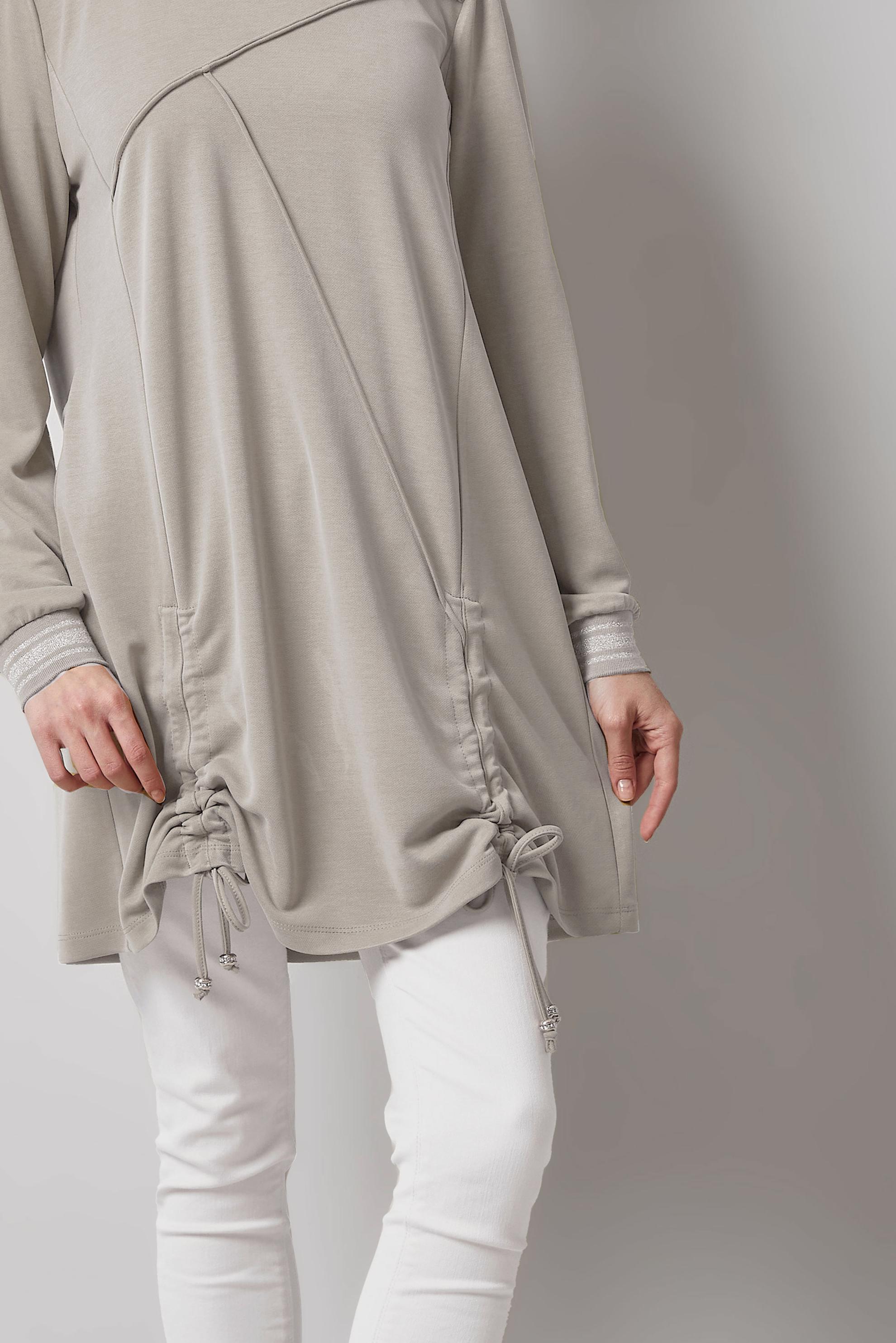 Vêtements hijab BEIGE TUNIQUE DE SURVÊTEMENT SMOCKÉE 45462