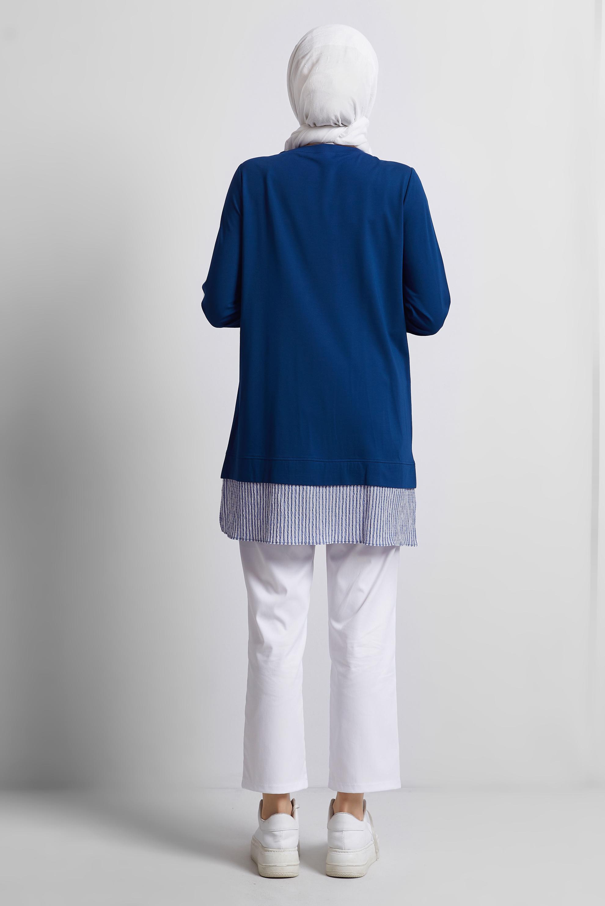 Tesettür giyim LACİVERT GARNİLİ EŞOFMAN TUNİK 45464