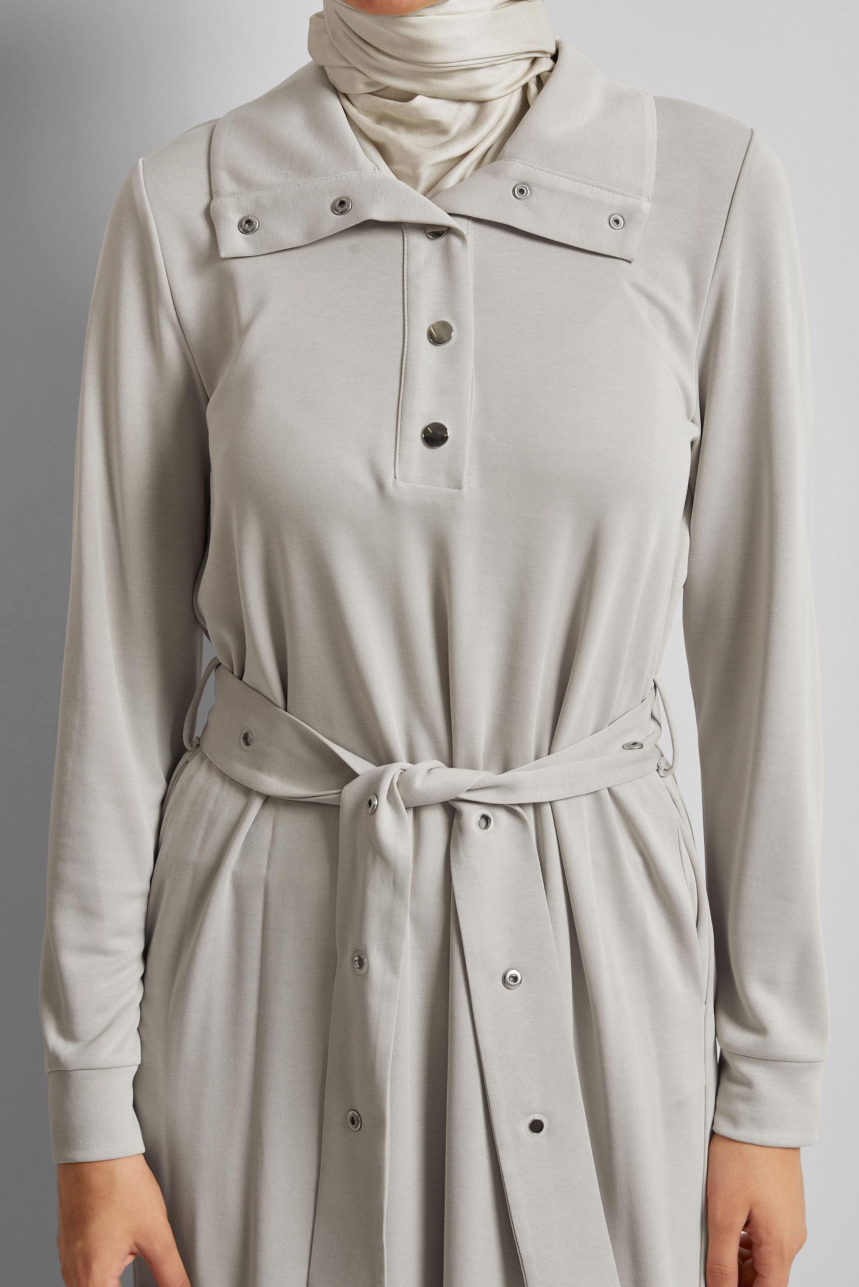 Vêtements hijab BEIGE ROBE DE SURVÊTEMENT CEINTURÉE 45465