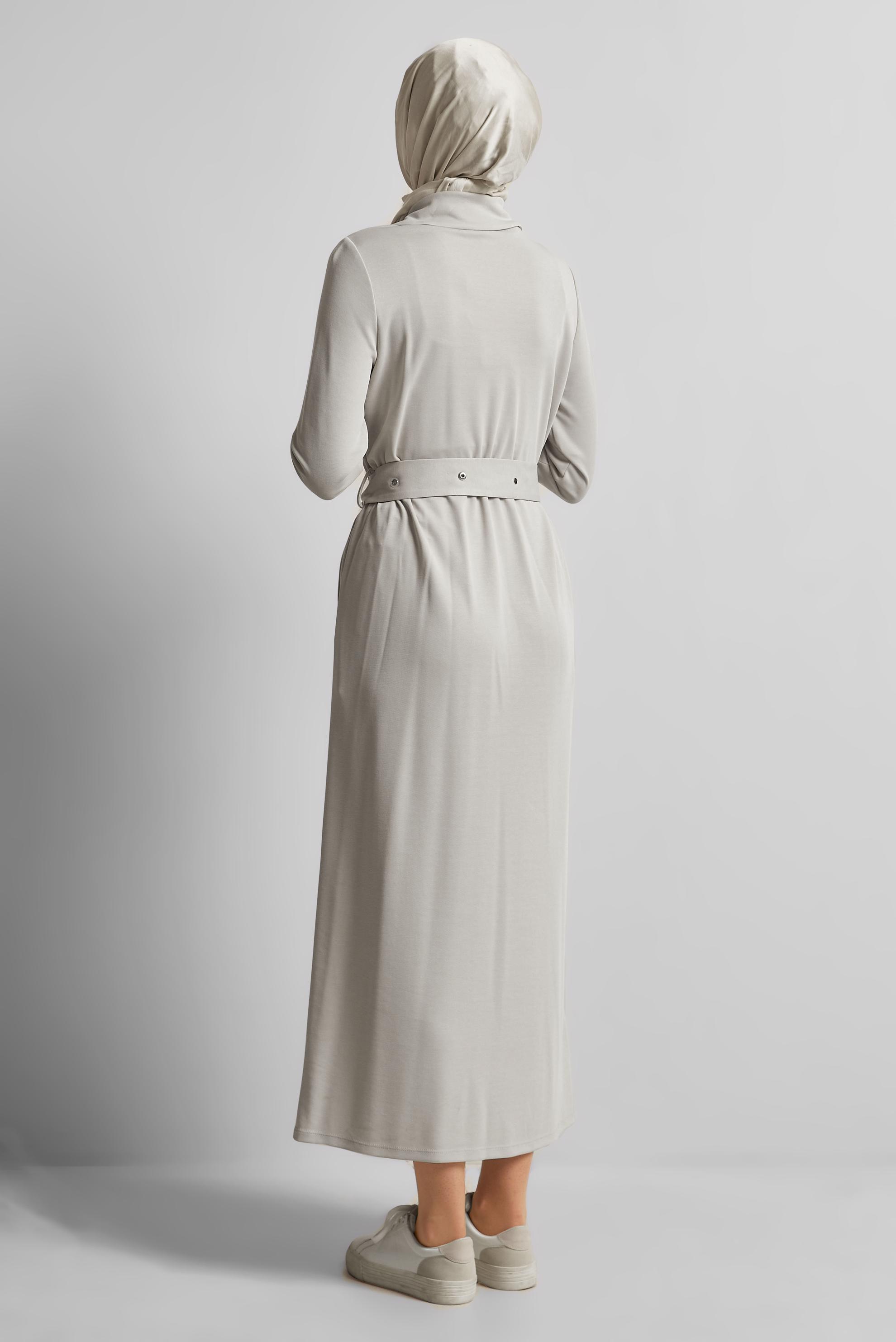 Vêtements hijab BEIGE ROBE DE SURVÊTEMENT CEINTURÉE 45465