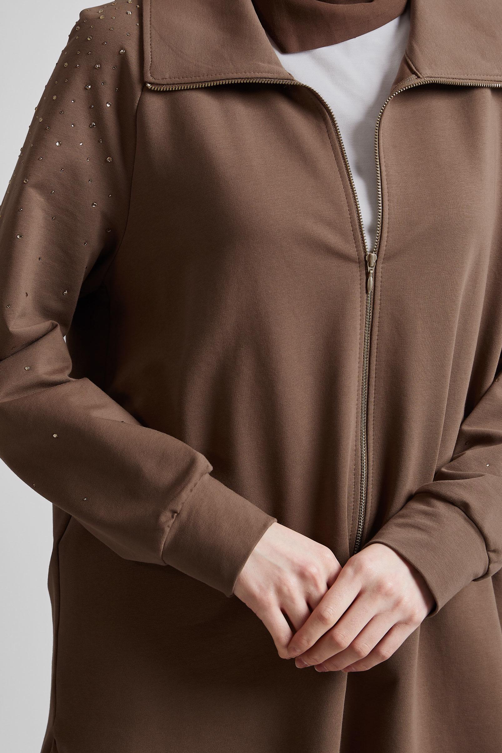 Tesettür giyim KAHVE PANTOLONLU EŞOFMAN TAKIM 45467