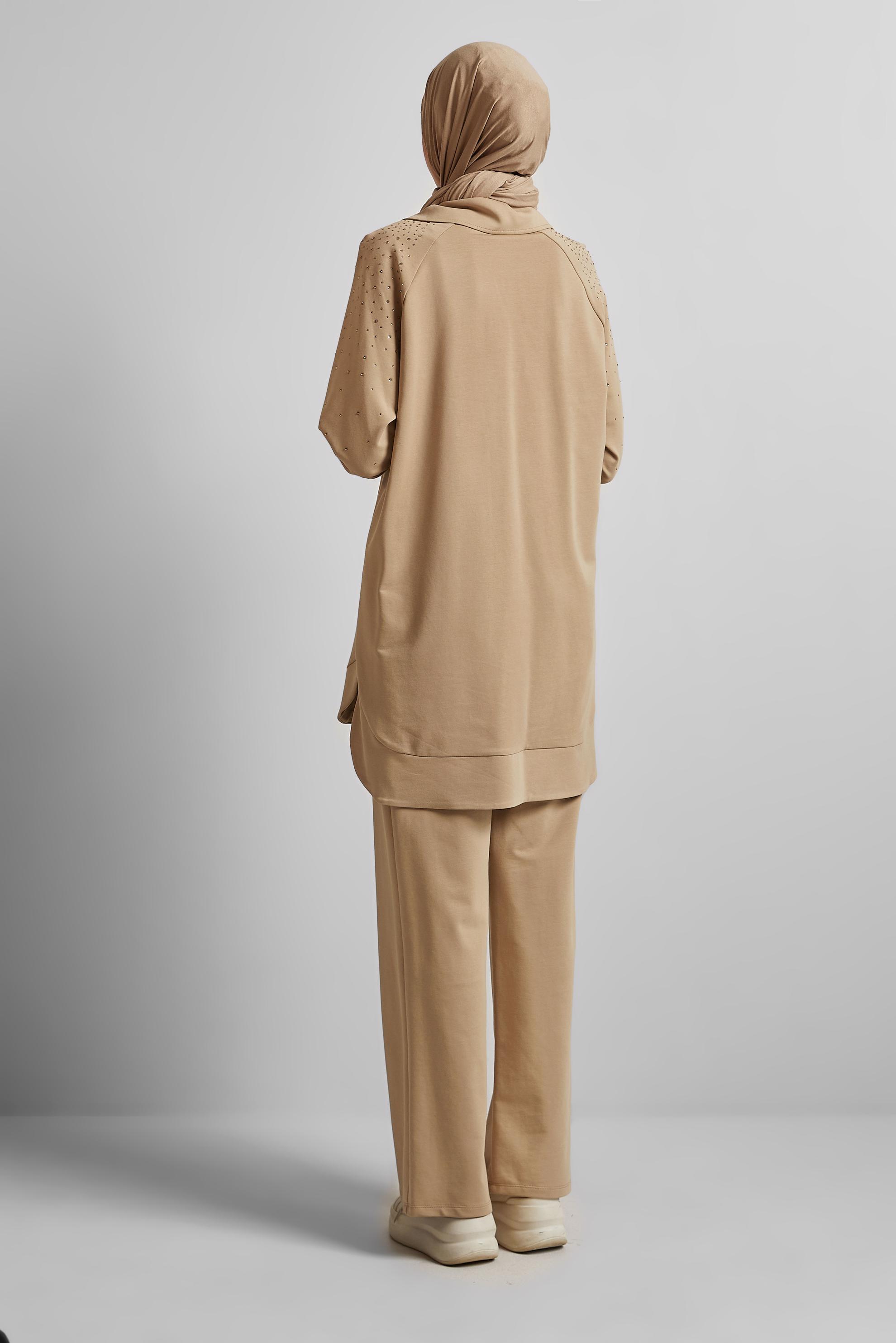 Hijab clothing SAND TRACKSUIT SET WITH PANTS 45467