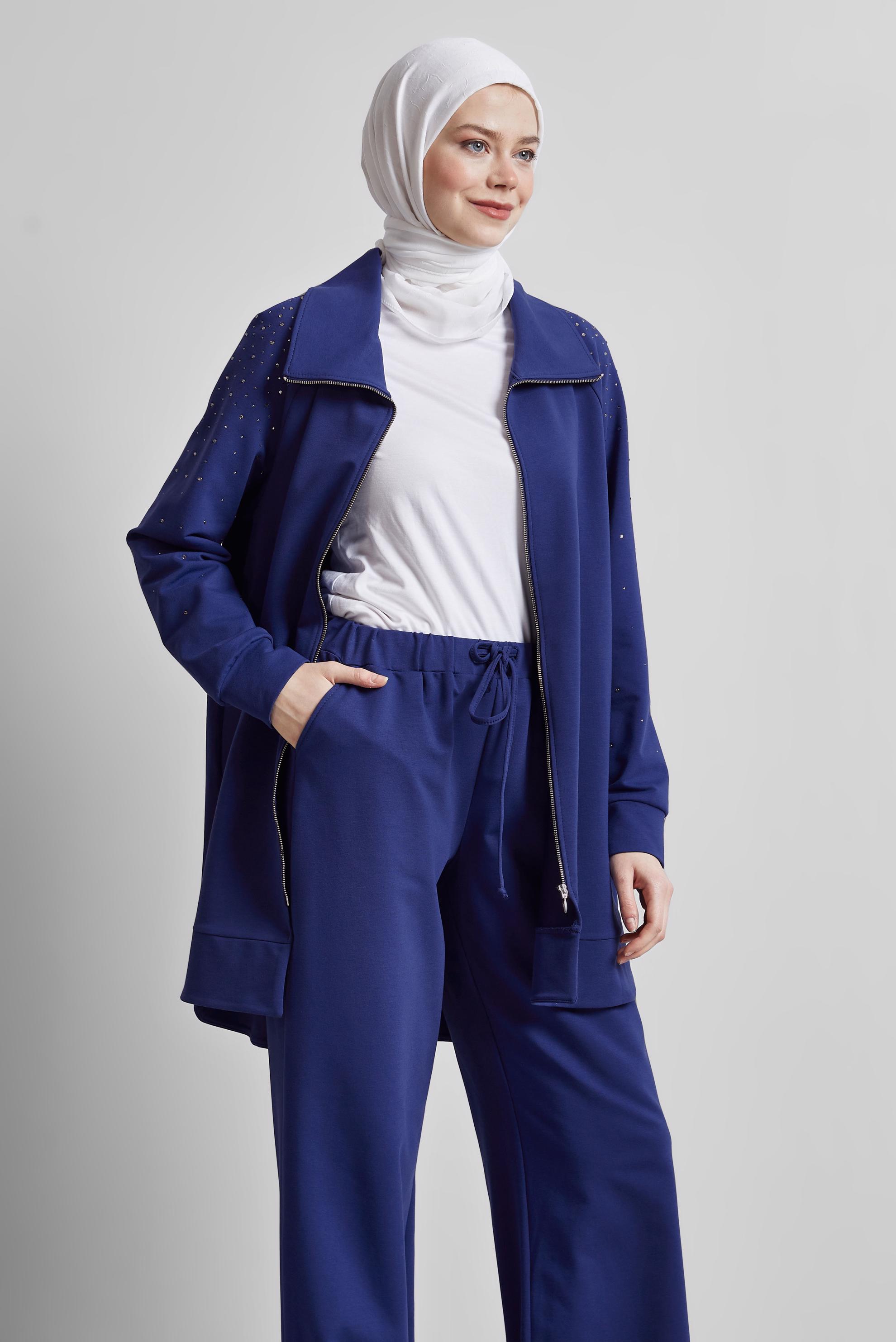 Tesettür giyim LACİVERT PANTOLONLU EŞOFMAN TAKIM 45467