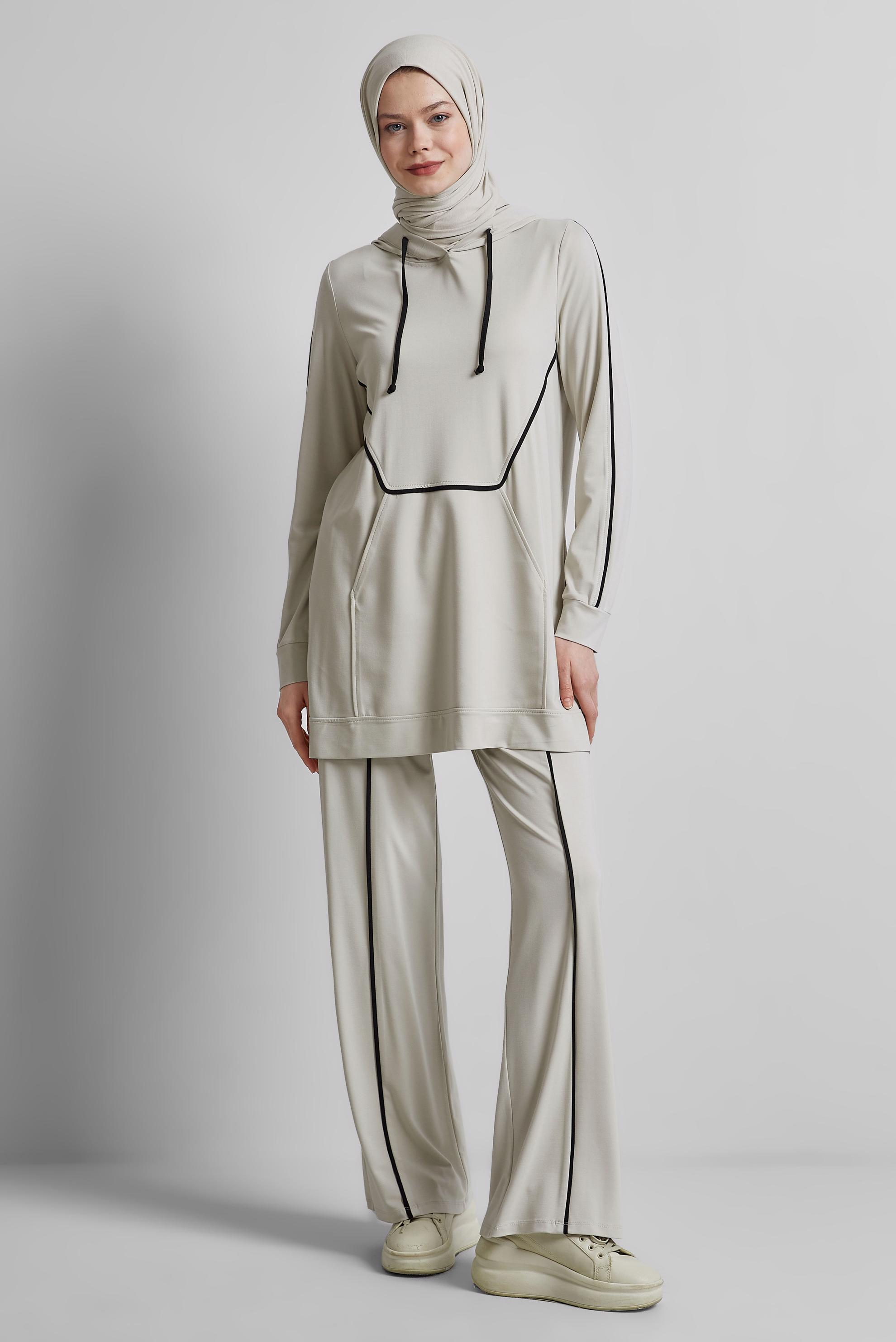 Tesettür giyim BEJ PANTOLONLU EŞOFMAN TAKIMI 45469