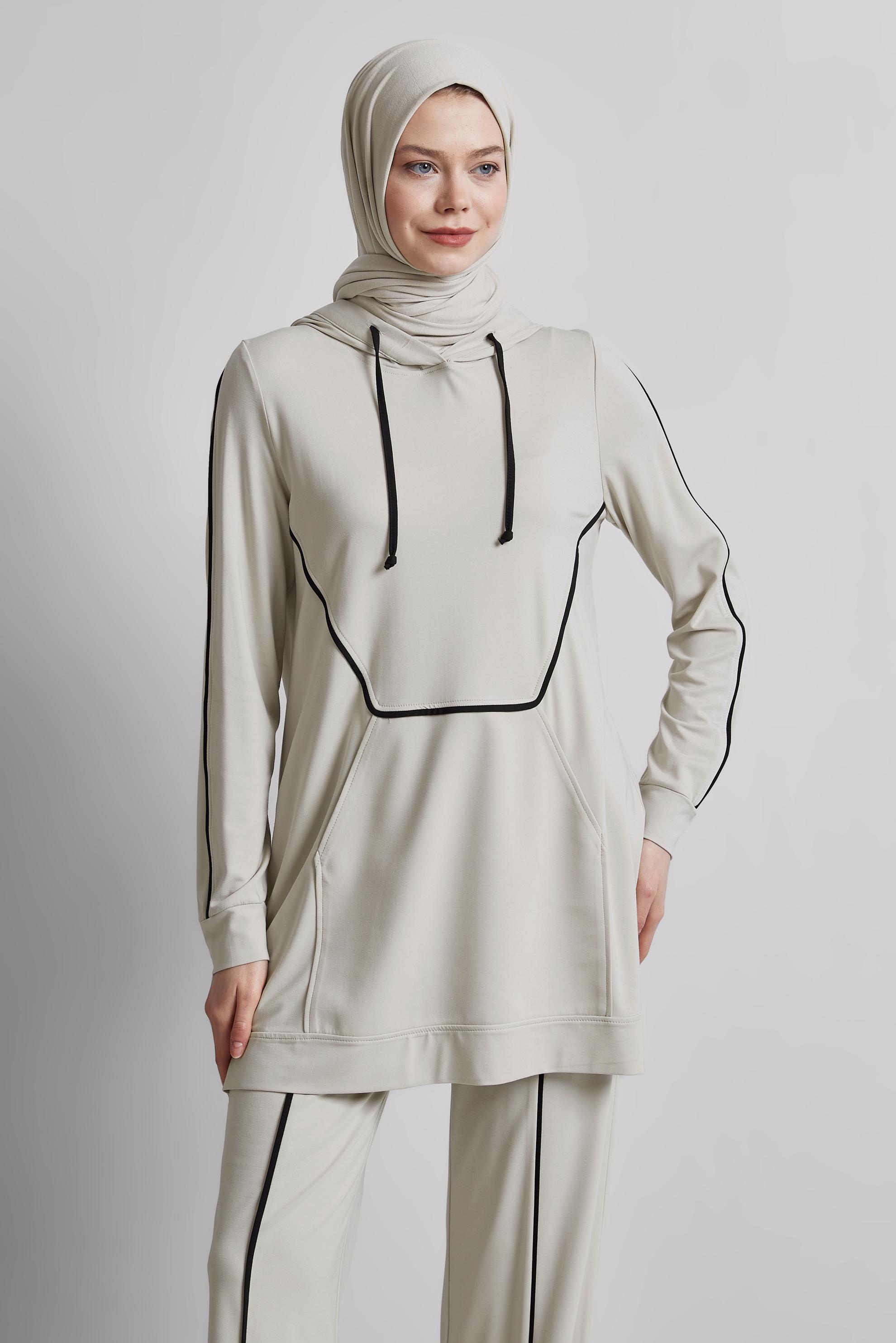 Tesettür giyim BEJ PANTOLONLU EŞOFMAN TAKIMI 45469