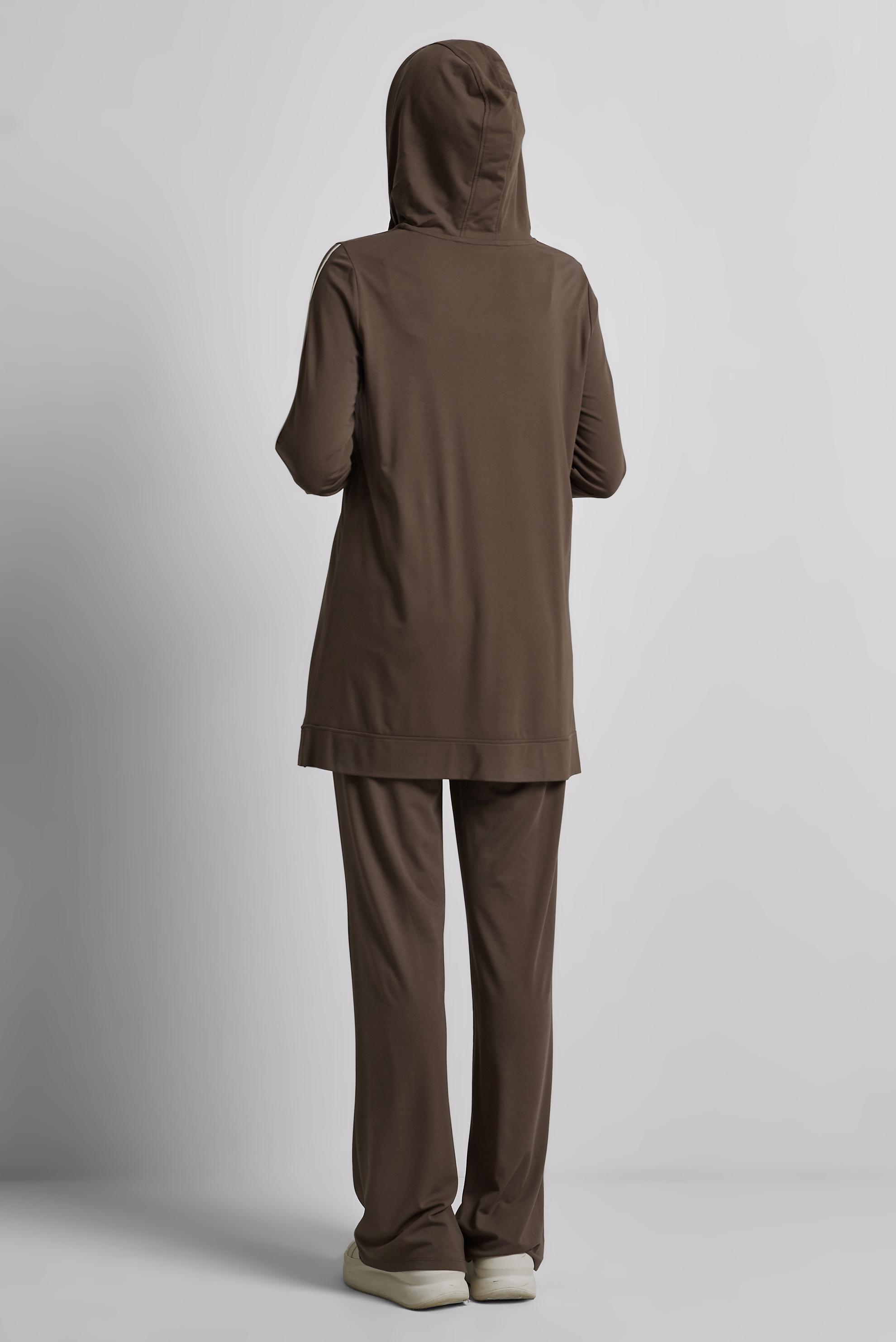 Tesettür giyim KAHVE PANTOLONLU EŞOFMAN TAKIMI 45469