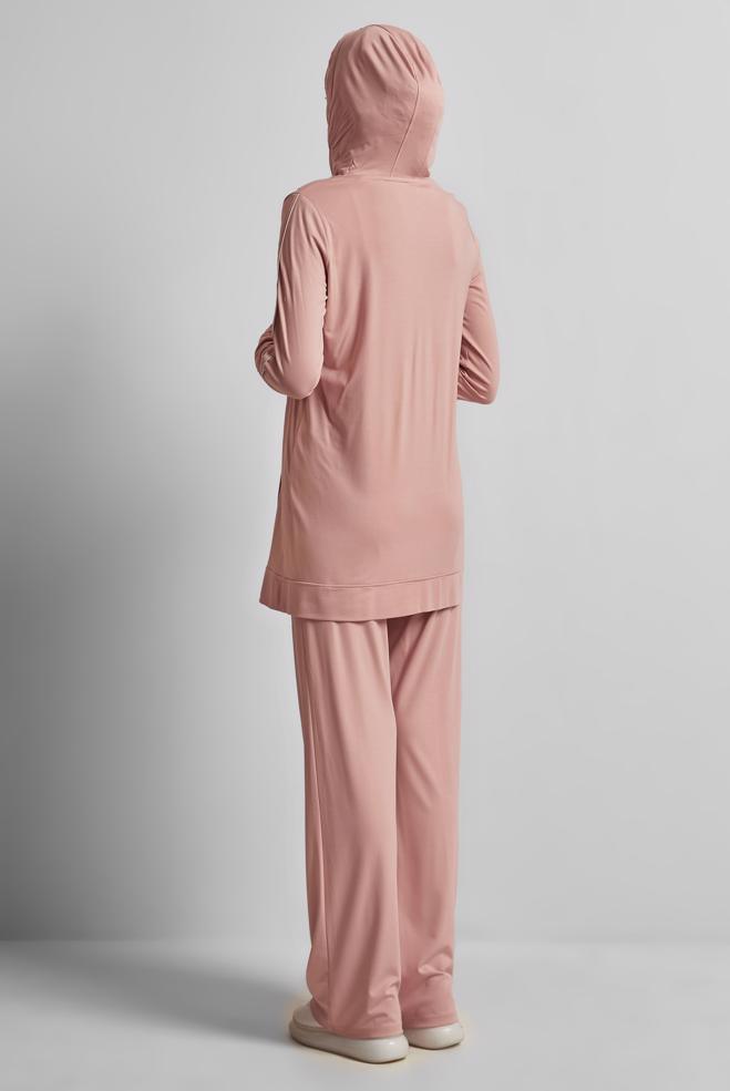 Vêtements hijab POUDRE ENSEMBLE SURVÊTEMENT AVEC PANTALON 45469 - ALVİNA