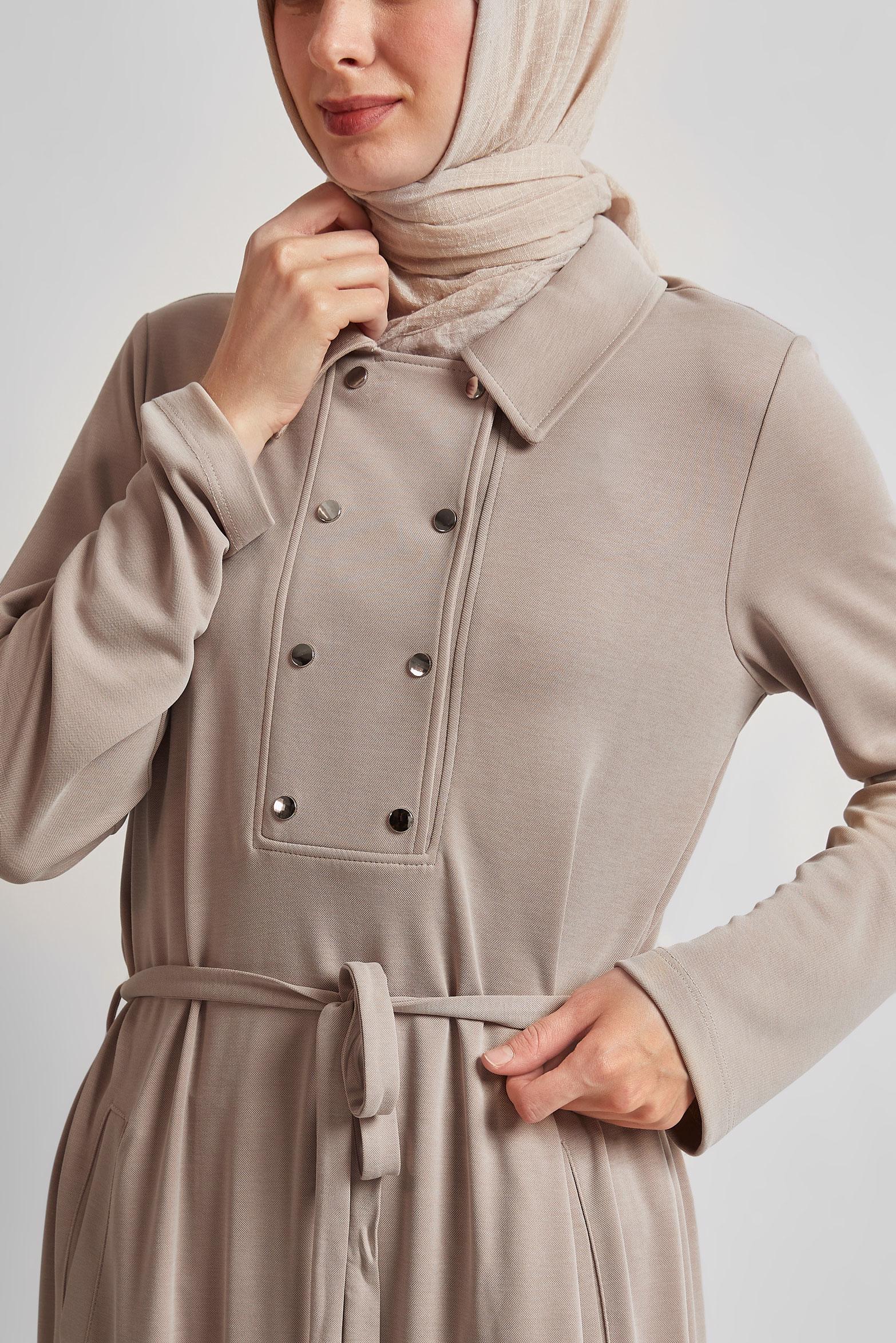 Vêtements hijab BEIGE ROBE DE SURVÊTEMENT CEINTURÉE 45470