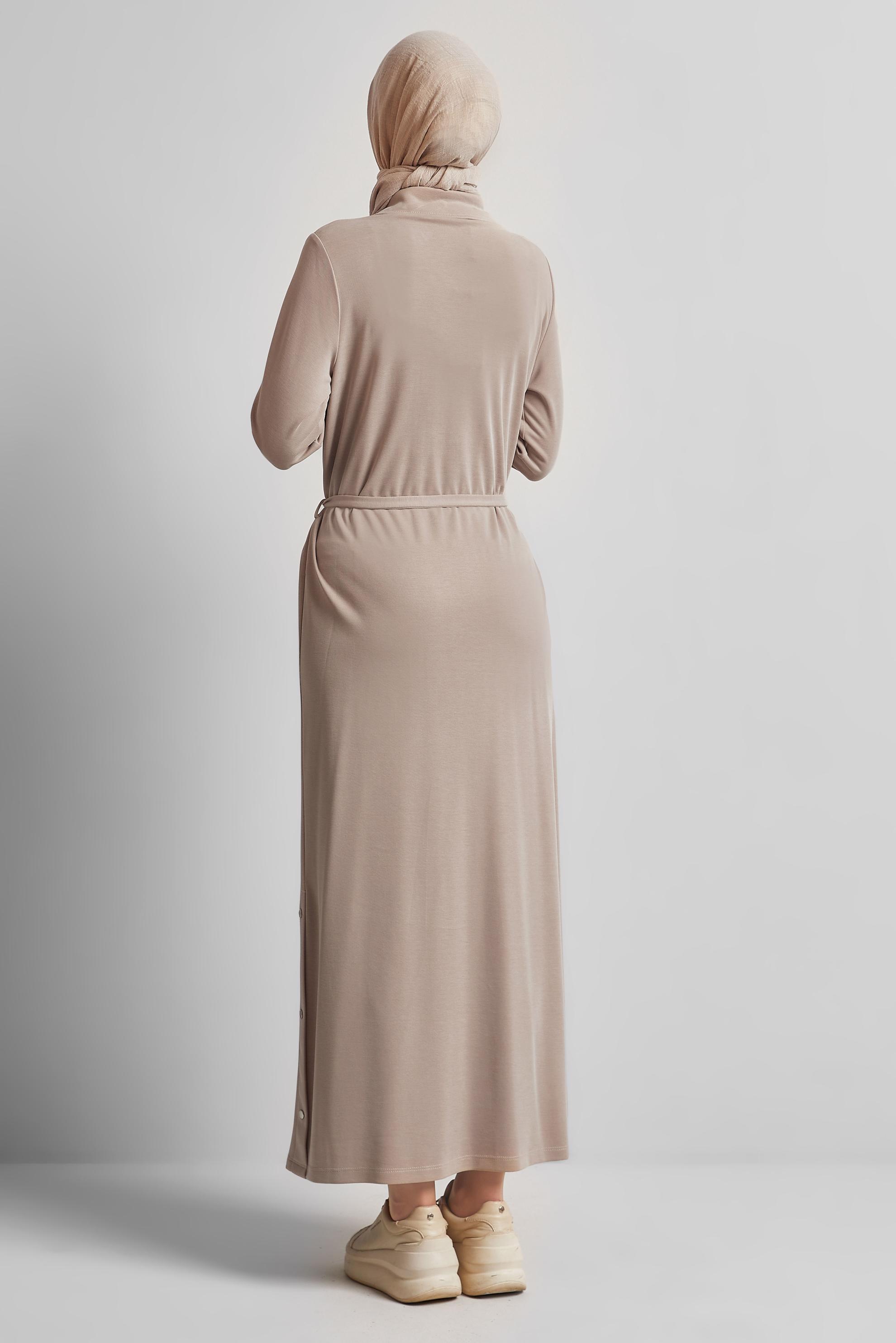 Vêtements hijab BEIGE ROBE DE SURVÊTEMENT CEINTURÉE 45470