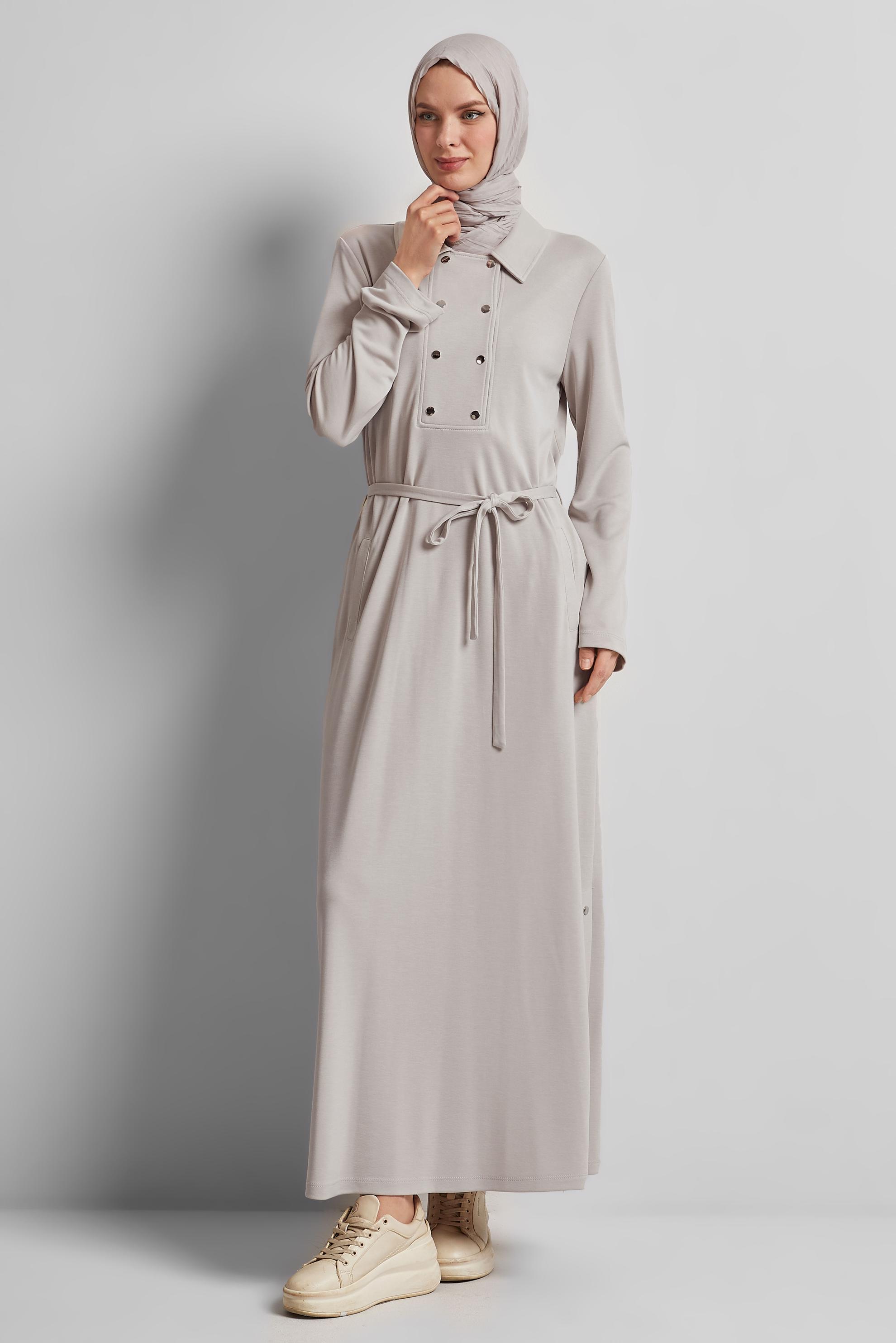 Vêtements hijab BEIGE ROBE DE SURVÊTEMENT CEINTURÉE 45470