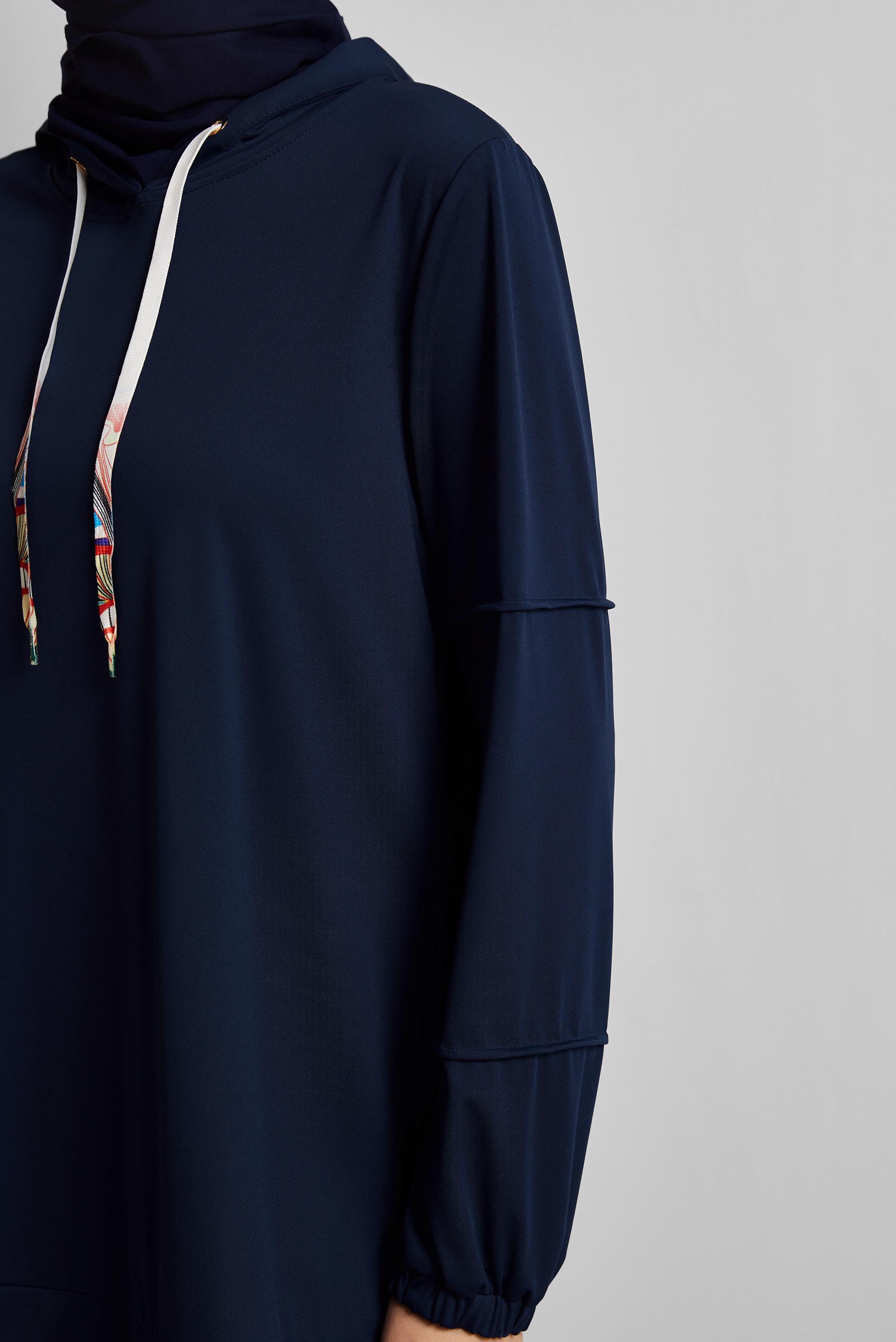 Tesettür giyim LACİVERT KAPÜŞONLU EŞOFMAN TUNİK 45471