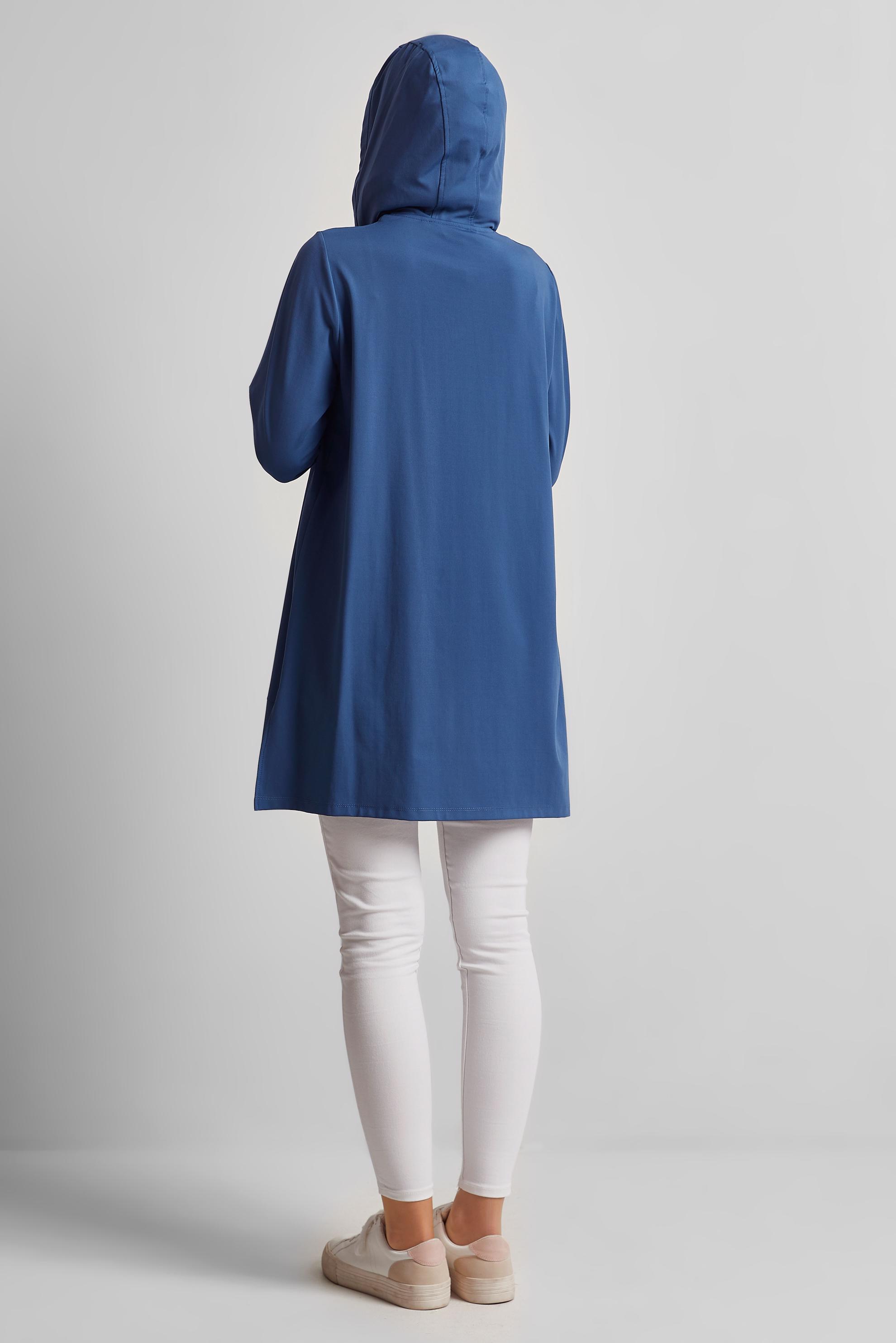 Tesettür giyim LACİVERT KAPÜŞONLU EŞOFMAN TUNİK 45472