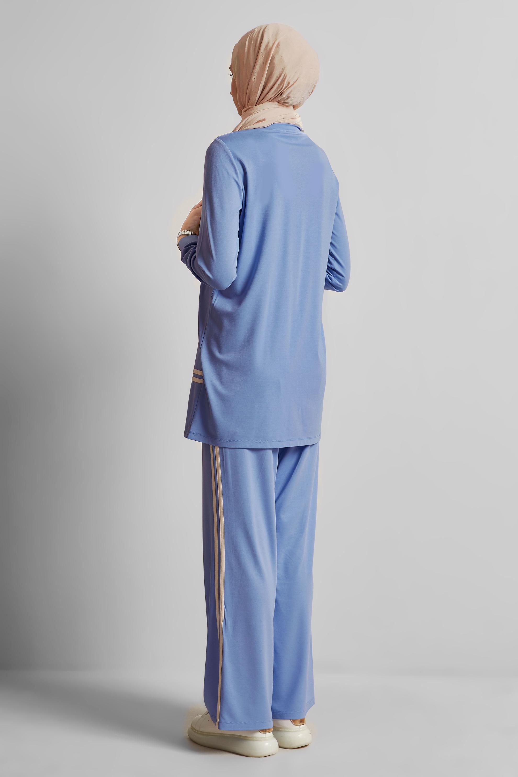Vêtements hijab BLEU ENSEMBLE SURVÊTEMENT AVEC PANTALON 45479